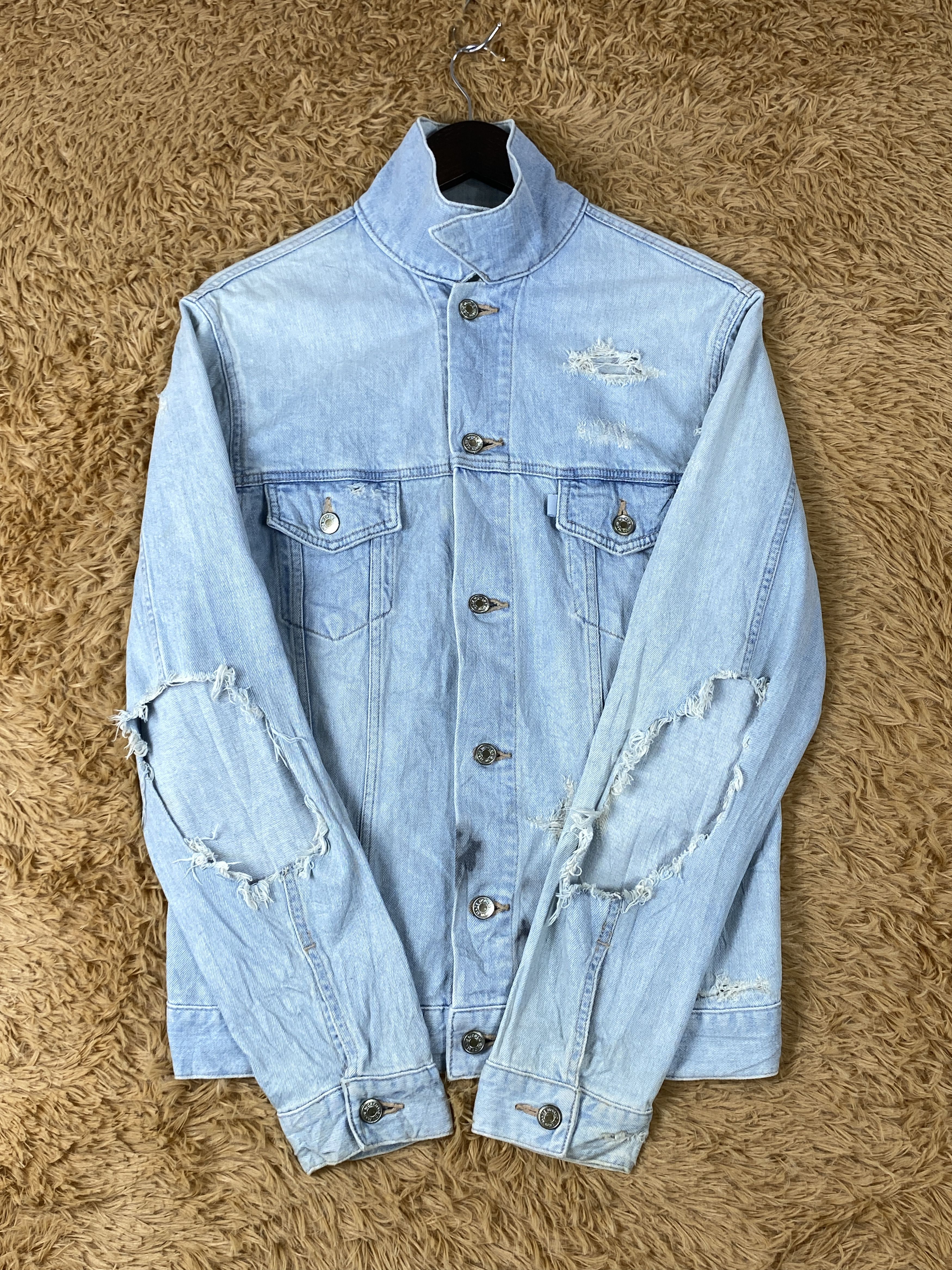 Vintage Vintage Japanese Brand Distressed Denim Jacket Size US XS / EU 42 / 0 - 7 Thumbnail