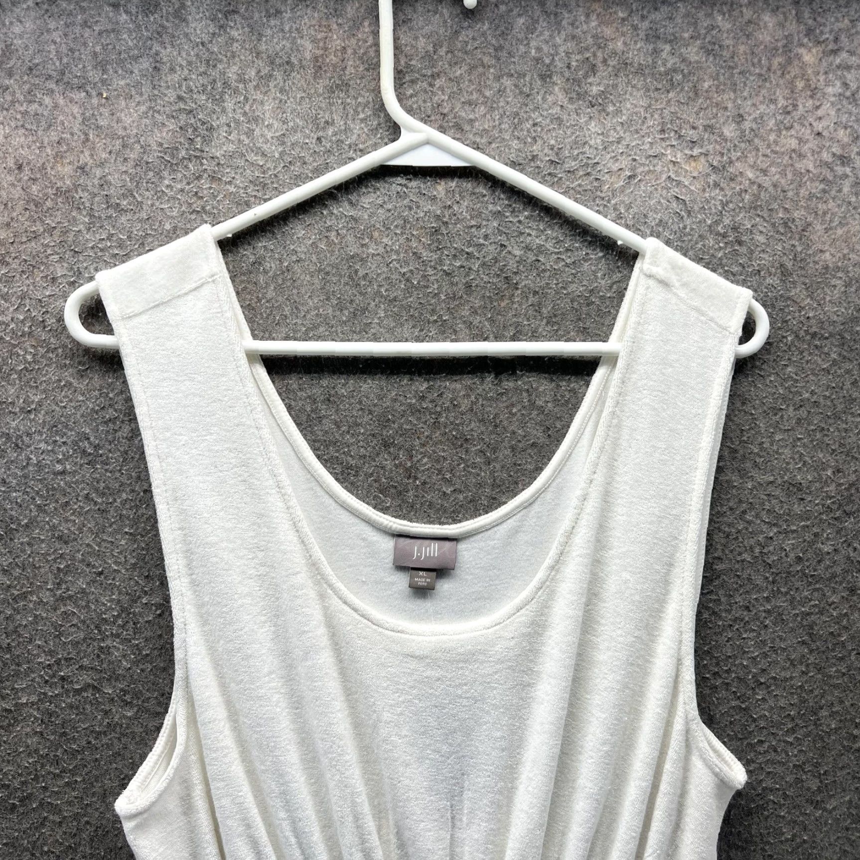 J. Jill J. Jill Dress Womens XL White Scoop Neck Sleeveless Elastic Waist Tank Mini Dress Size XL / US 12-14 / IT 48-50 - 3 Thumbnail