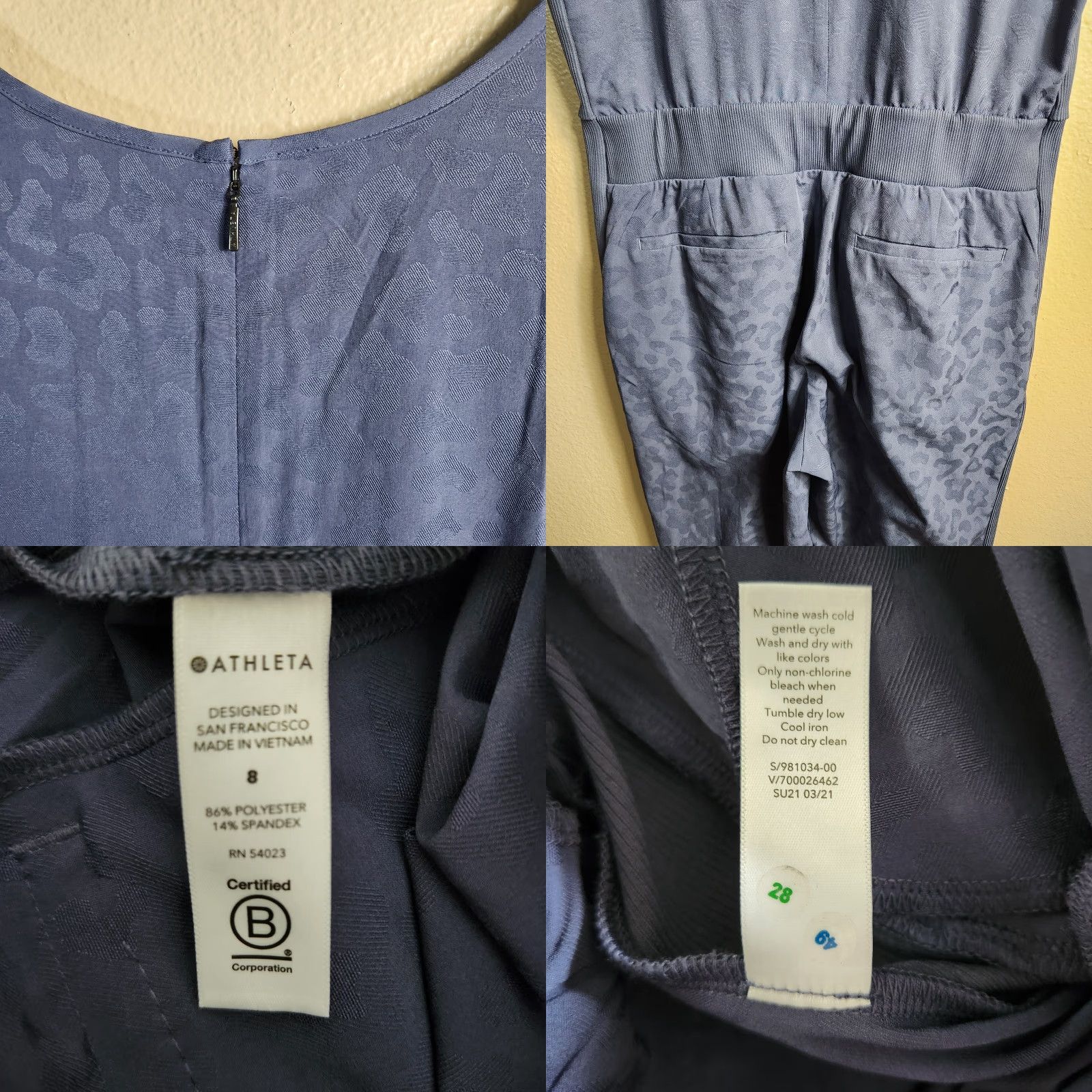 Athleta Athleta Jumpsuit |8| Brooklyn Textured Sleeveless One-Piece in Medieval Violet (Violet) Womens Size 30" / US 8 / IT 44 - 8 Thumbnail