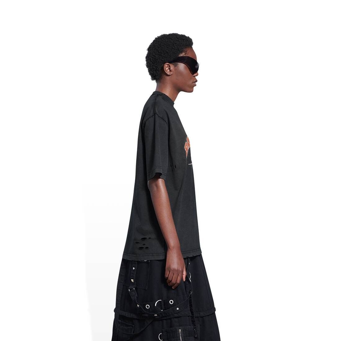 Balenciaga o1in1g0326 Maison Balenciaga T-Shirt Medium Fit in Black Size XS / US 0-2 / IT 36-38 - 3 Thumbnail