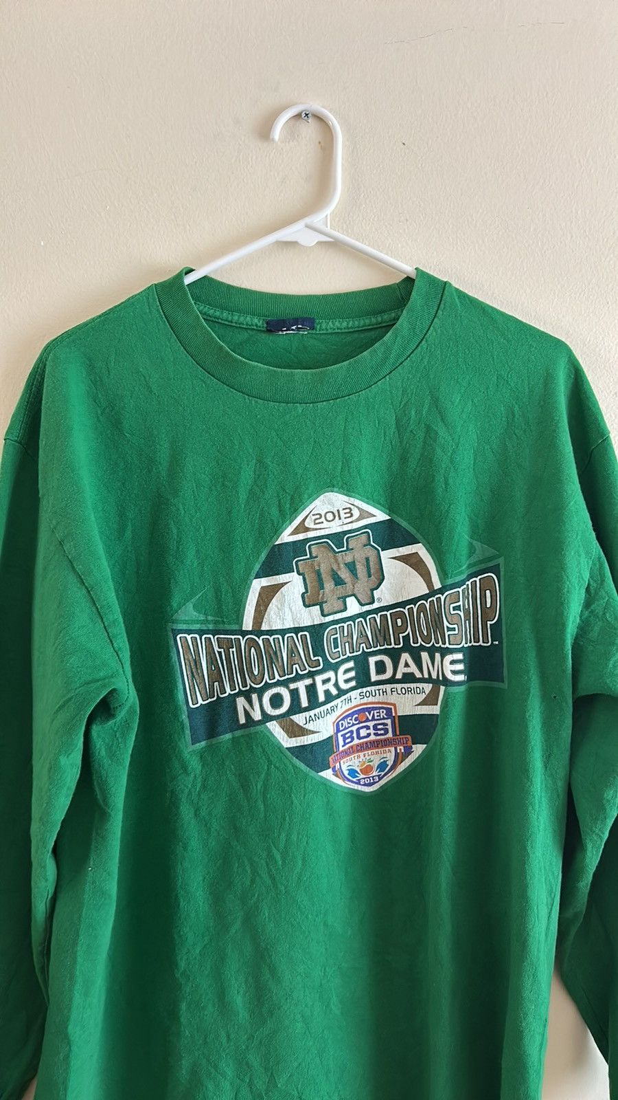 Vintage Vintage 2013 notre dame football championship long sleeve Size US L / EU 52-54 / 3 - 3 Thumbnail