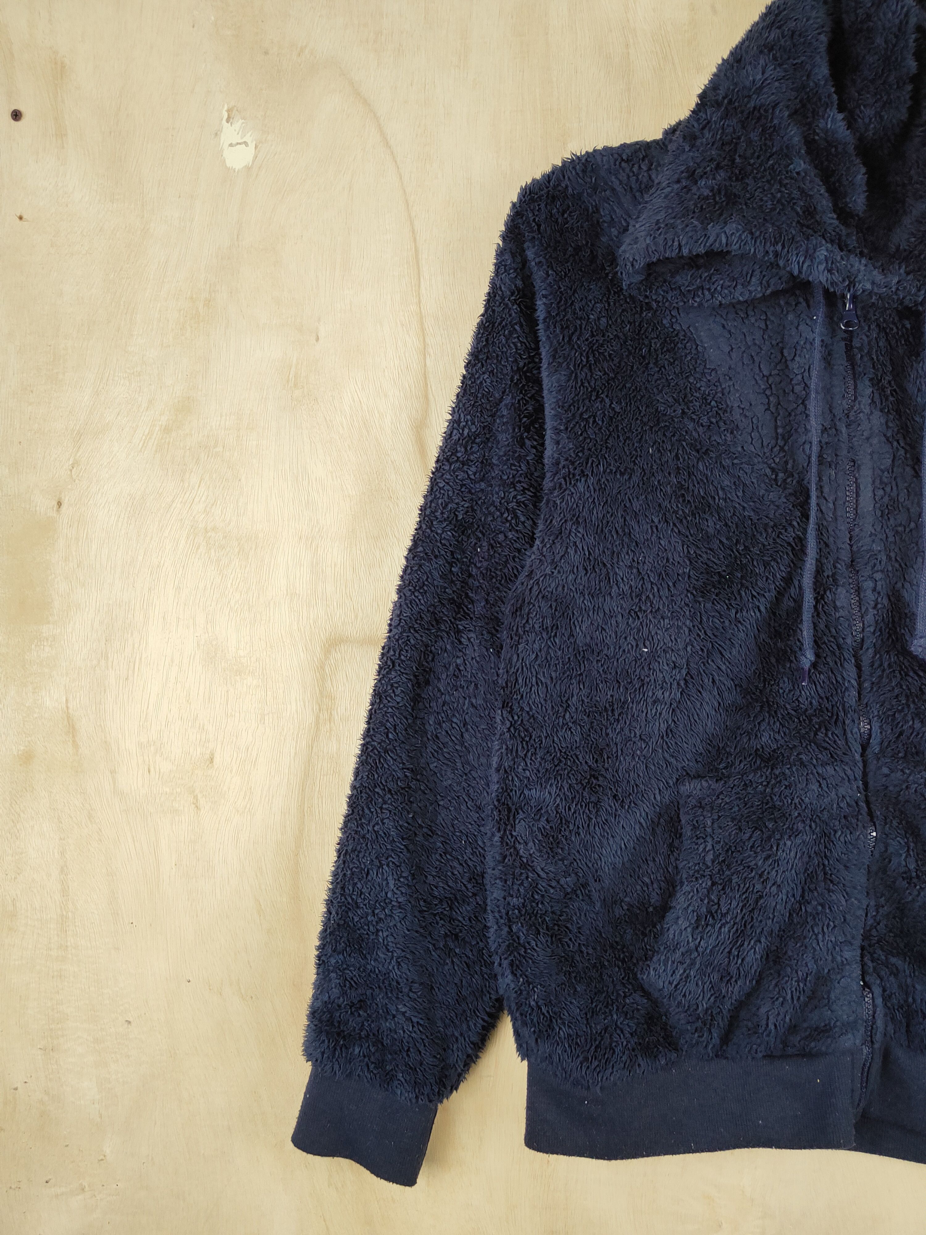 Japanese Brand Lock Heaven Navy Fur fleece Hoodie Sweaters #S2552 Size L / US 10 / IT 46 - 3 Thumbnail