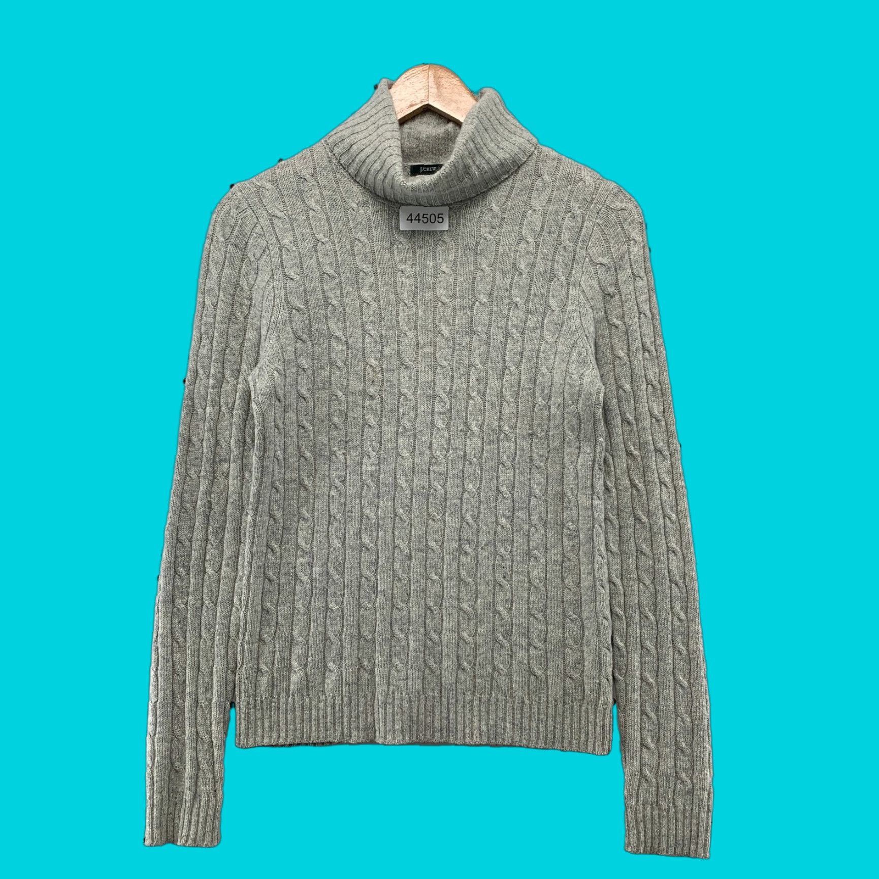 J.Crew J.CREW Pattern: Solid Merino Wool Cashmere Sweater Cable-Knit Turtleneck Gray Womens Small Pullover Winter, Fall Mens? Size S / US 4 / IT 40 - 1 Thumbnail