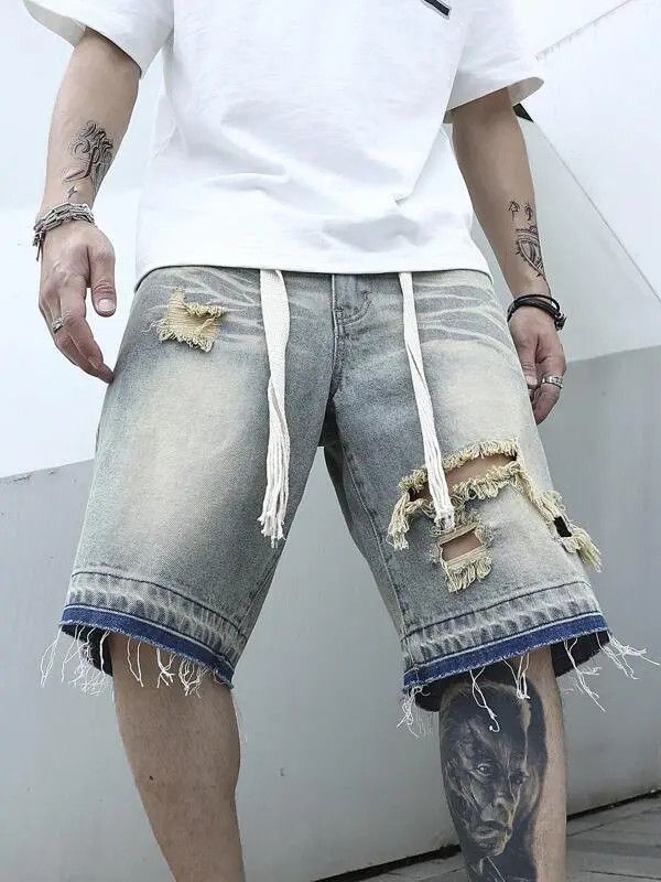 Jean Kokubu x Kubo Jorts Vintage Washed Distressed Denim Size US 34 / EU 50 - 7 Thumbnail