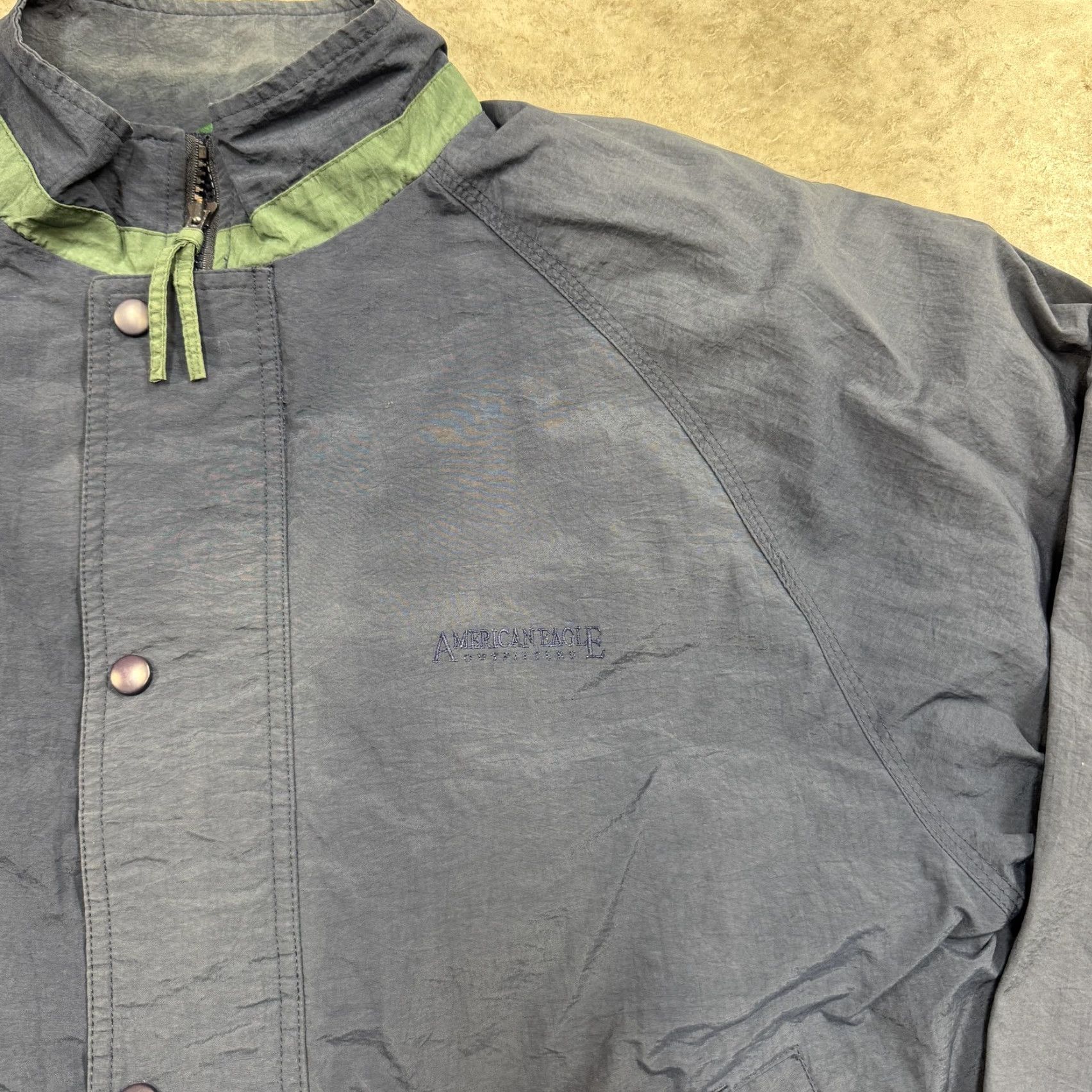 American Eagle Outfitters VINTAGE American Eagle Jacket Mens Medium Windbreaker Nylon Blue Zip Snap Pockets Lined Polyester 90s Outdoors Size US M / EU 48-50 / 2 - 2 Thumbnail