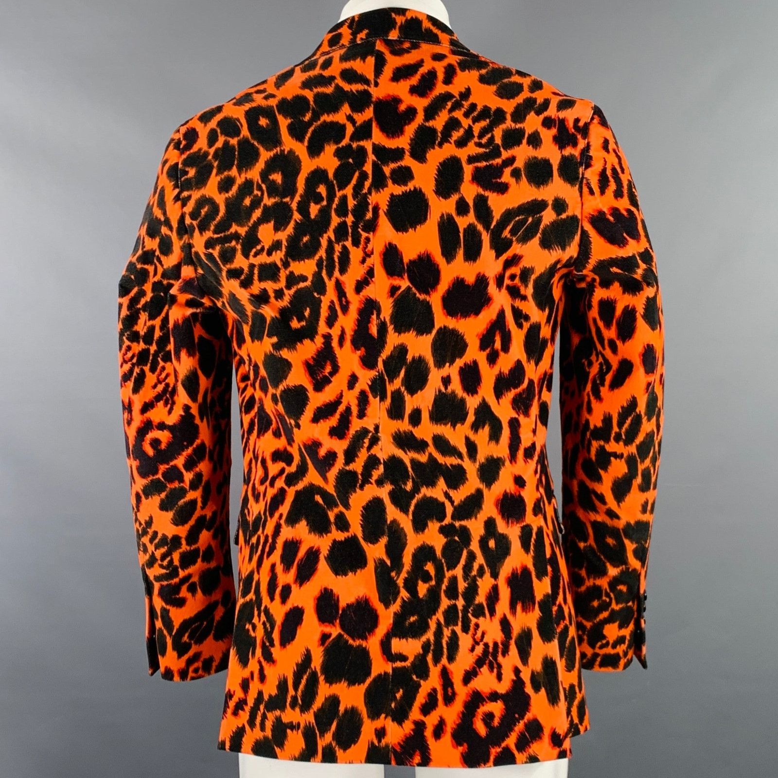 R13 Leopard Print Cotton Velvet Notch Lapel Sport Coat Size 38R - 3 Thumbnail