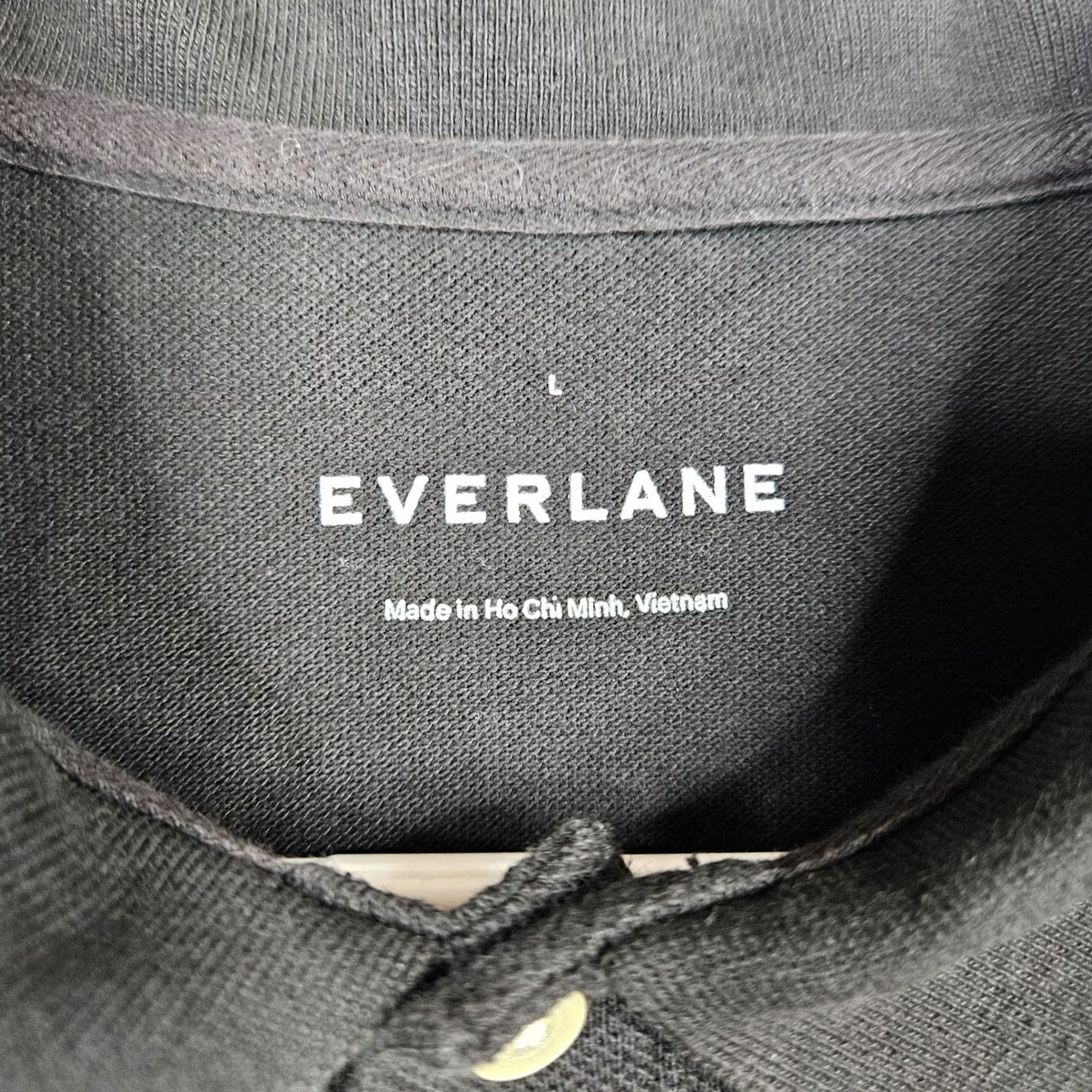 Everlane Everlane Polo Shirt Short Sleeve Black Cotton Polyester Sz L Regular Mens Size US L / EU 52-54 / 3 - 3 Thumbnail