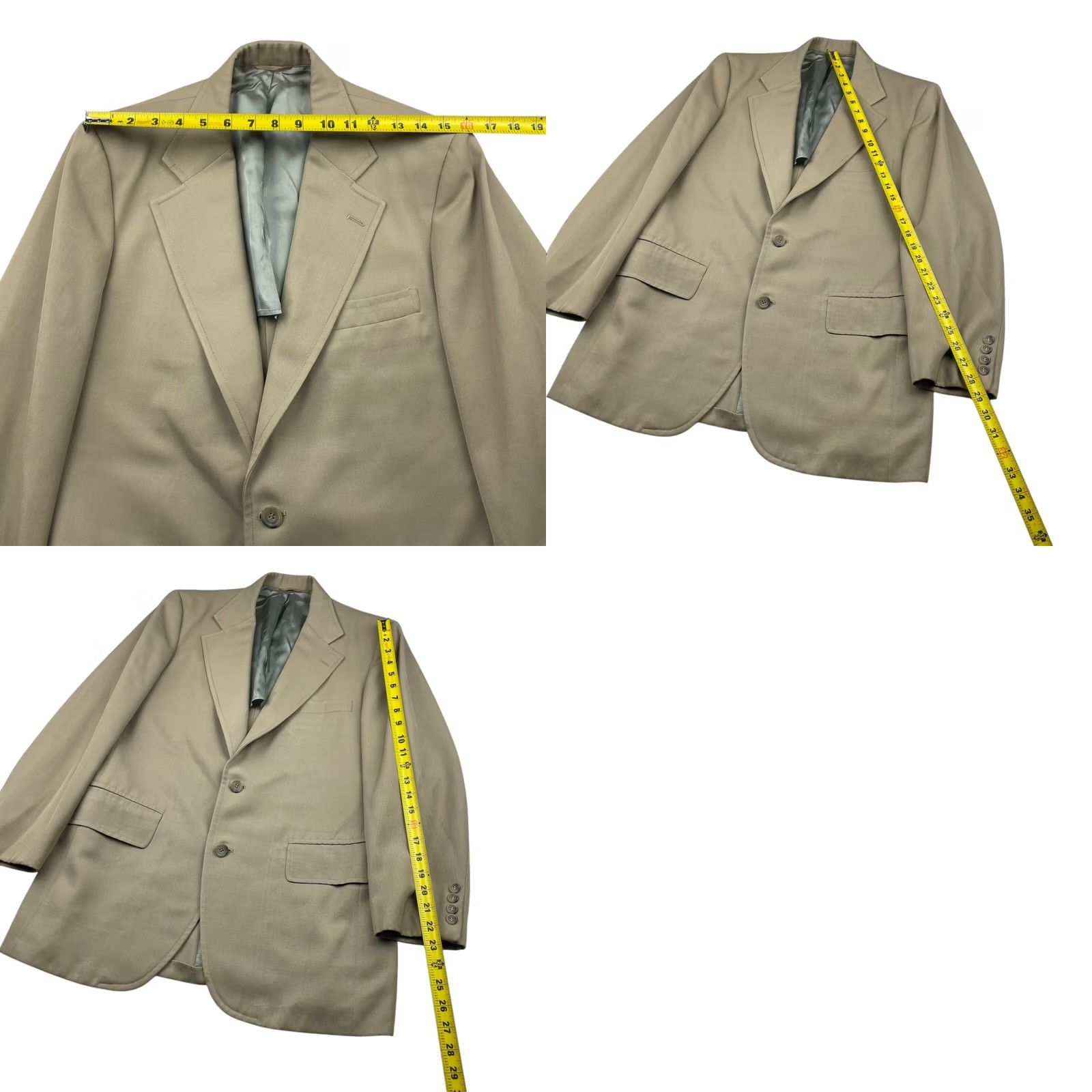 Paul Stuart VINTAGE Paul Stuart Blazer/Jacket Mens 40S Wool Khaki/Tan 2-Button Notch Size 40R - 8 Thumbnail
