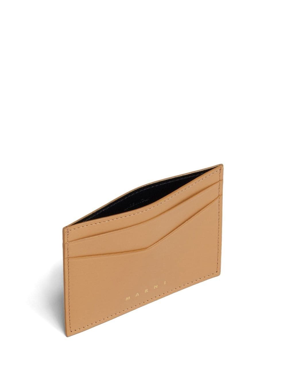 Marni o1w1db10125 Size:OS/Logo-Print Leather Cardholder in Brown Size ONE SIZE - 3 Thumbnail