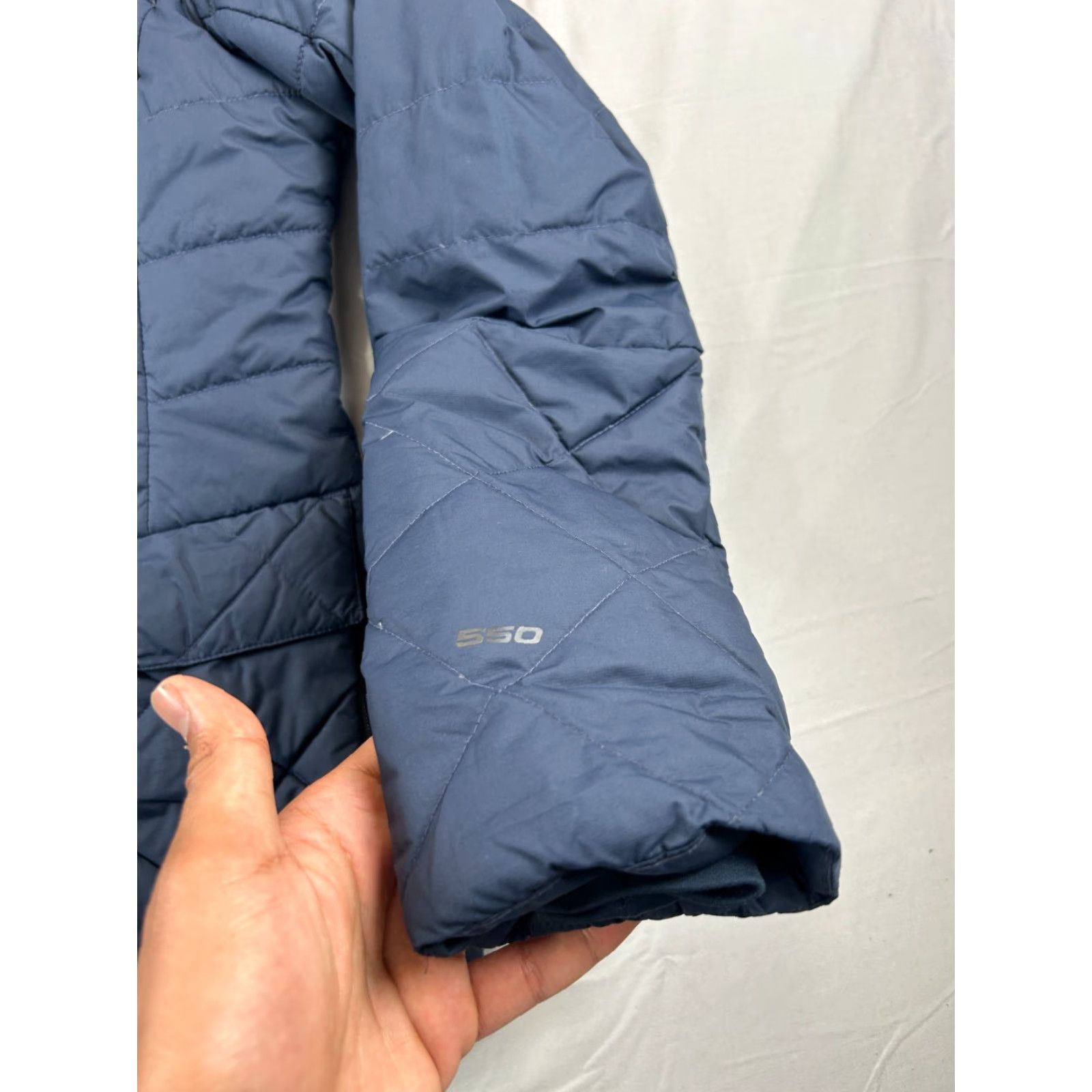 The North Face The North Face Puffer Jacket Womens Small P Navy Hooded Quilted Coat Blue - 550 Fill Down Fur Trim - Zip Front - Casual Winter Outdoor Jacket (Women) Size S / US 4 / IT 40 - 3 Thumbnail