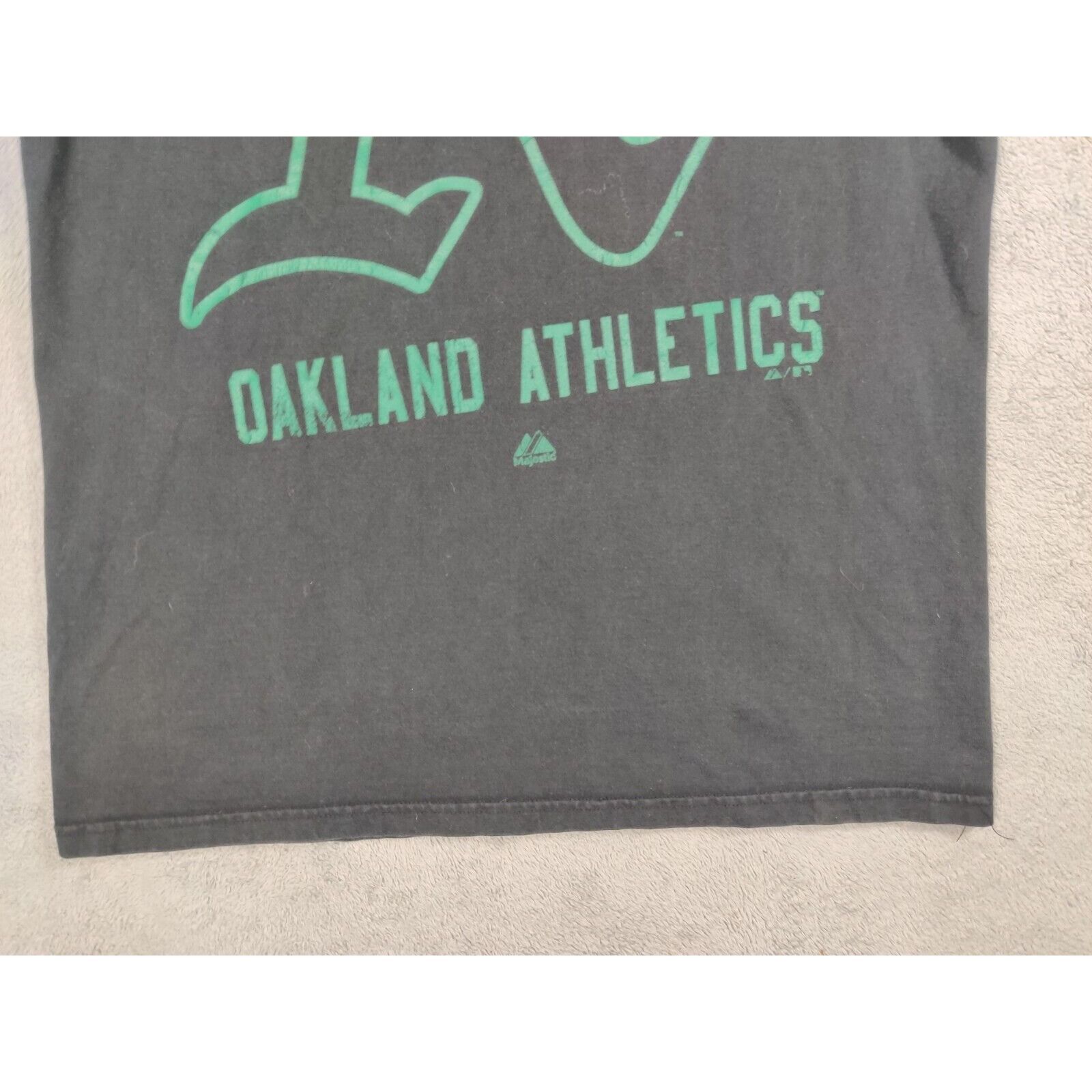 Majestic Oakland Athletics Shirt Adult Mens Large Black Green Logo Size US L / EU 52-54 / 3 - 5 Thumbnail