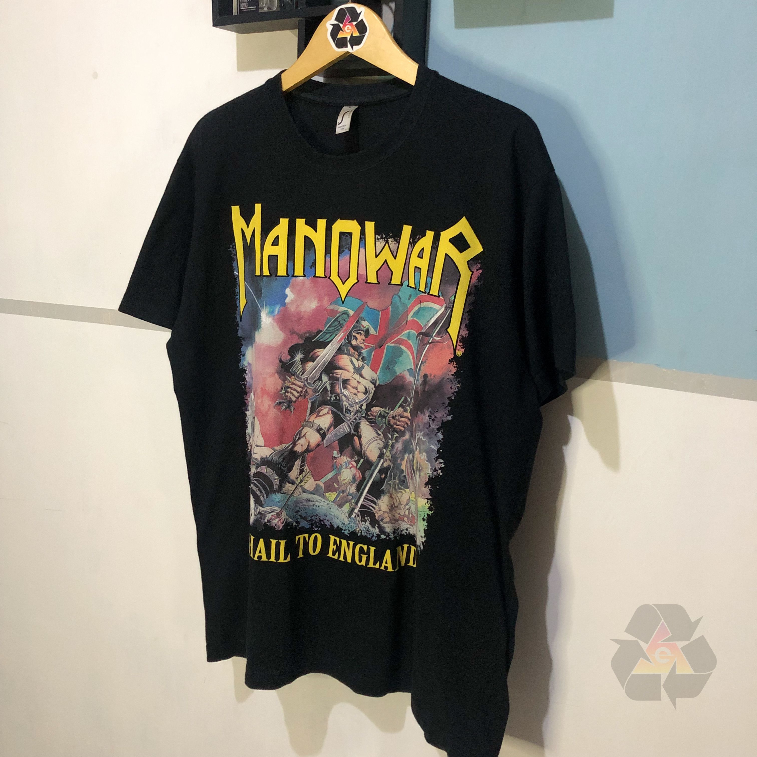Band Tees Vintage Manowar Hail to England Death to False Heavy Metal Size US XL / EU 56 / 4 - 3 Thumbnail
