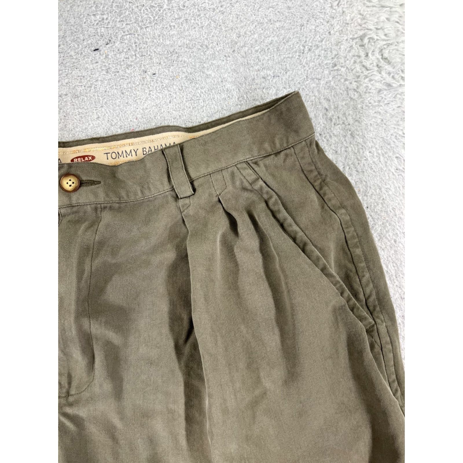 Tommy Bahama Tommy Bahama Shorts Adult 36 Brown Cotton Tencel Blend Pleated Herringbone Size US 36 / EU 52 - 5 Thumbnail
