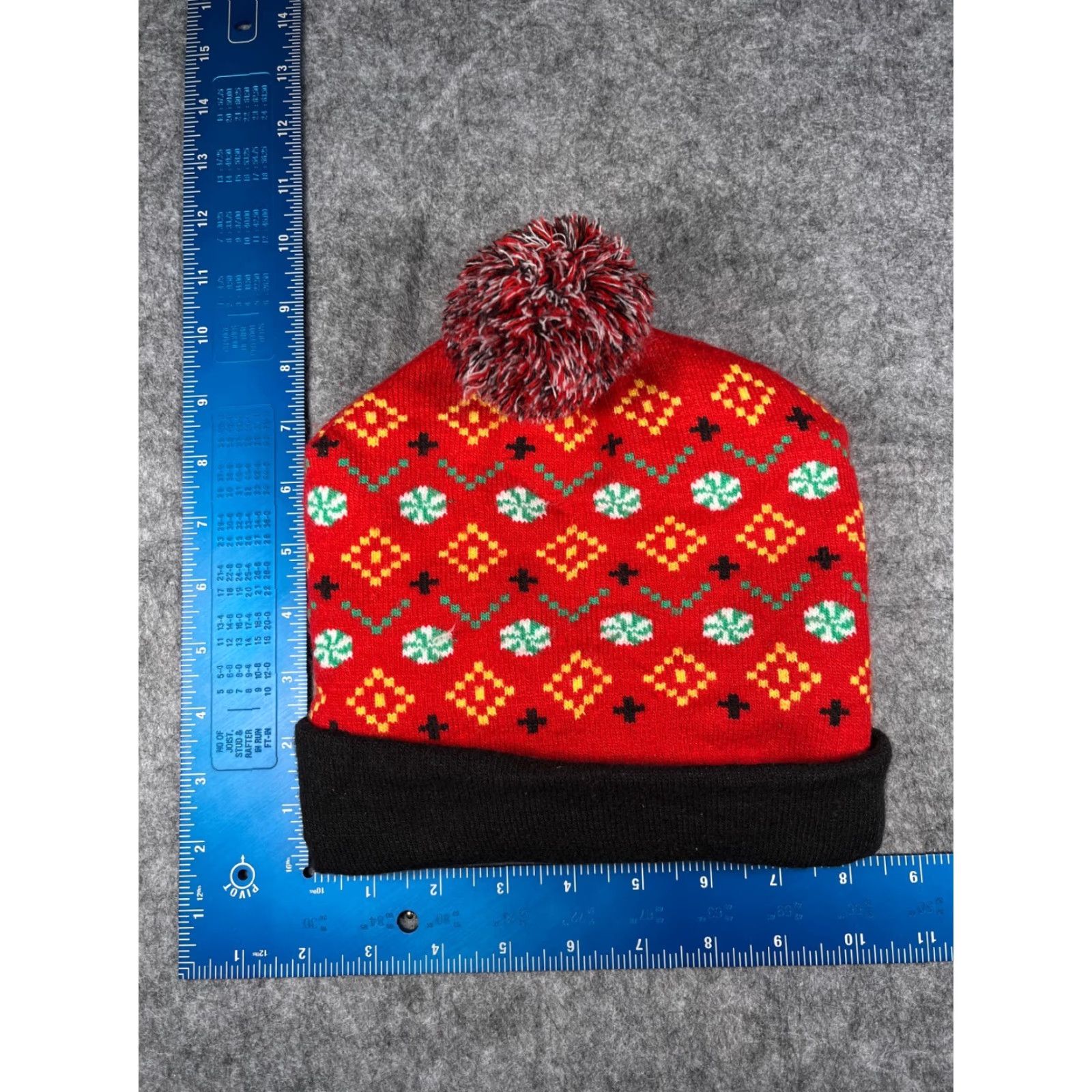 Walmart Naughty Or Nice Beanie Toque Adult OS Red Fair Isle Knit Acrylic Sequin Ski Pom Nike Shirt? Size ONE SIZE - 5 Thumbnail
