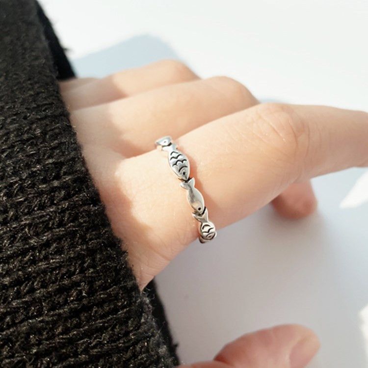 VIBE Vintage-Style Distressed Fish Ring Size ONE SIZE - 3 Thumbnail