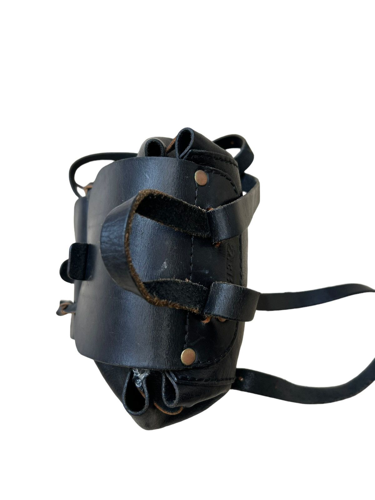 Leather Vintage HERZ Japan Patina Black Leather Mini Backpack Size ONE SIZE - 9 Thumbnail