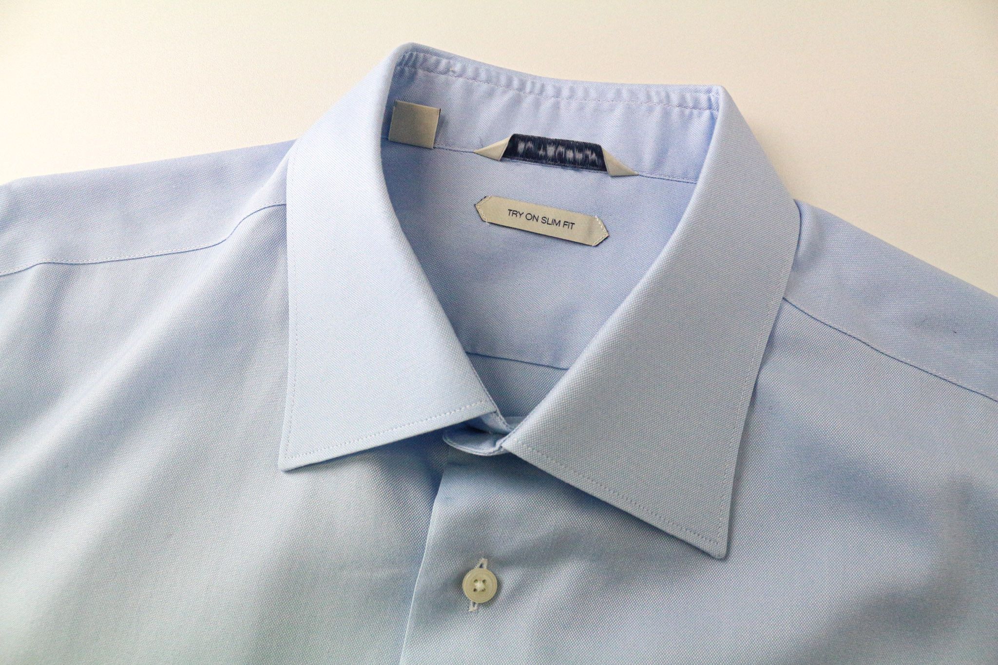 Suitsupply 44L/17 1/2L Blue Cotton Slim Oxford Shirt 77431 Size 44L - 3 Thumbnail