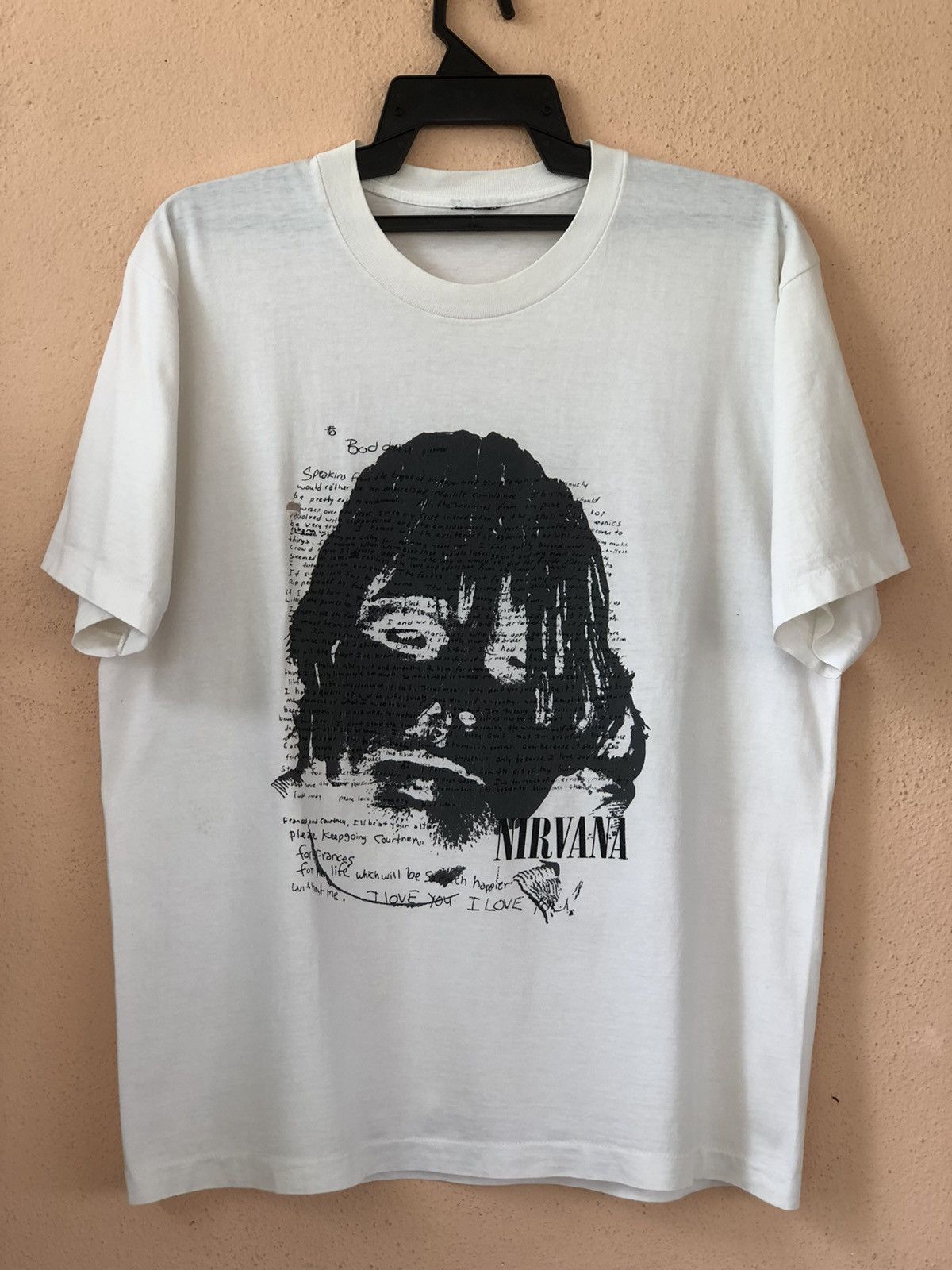 Band Tees × Nirvana × Vintage Vintage 90s NIRVANA Kurt Cobain Suicide Note Size US L / EU 52-54 / 3 - 1 Thumbnail