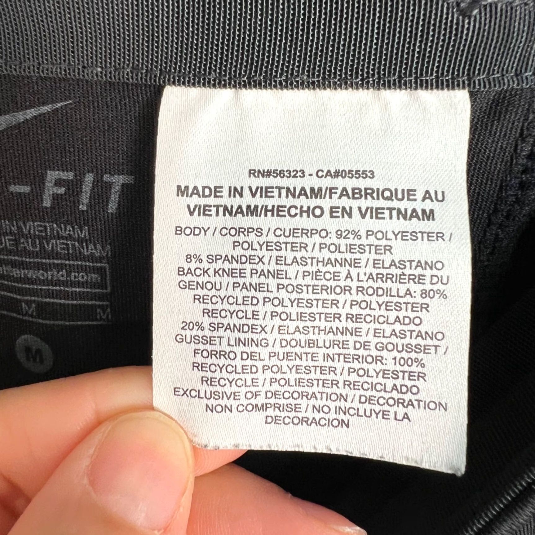 Nike Nike Womens Tights Activewear Pants Nike Dri-FIT Polyester Spandex Black Size M Size ONE SIZE - 4 Thumbnail