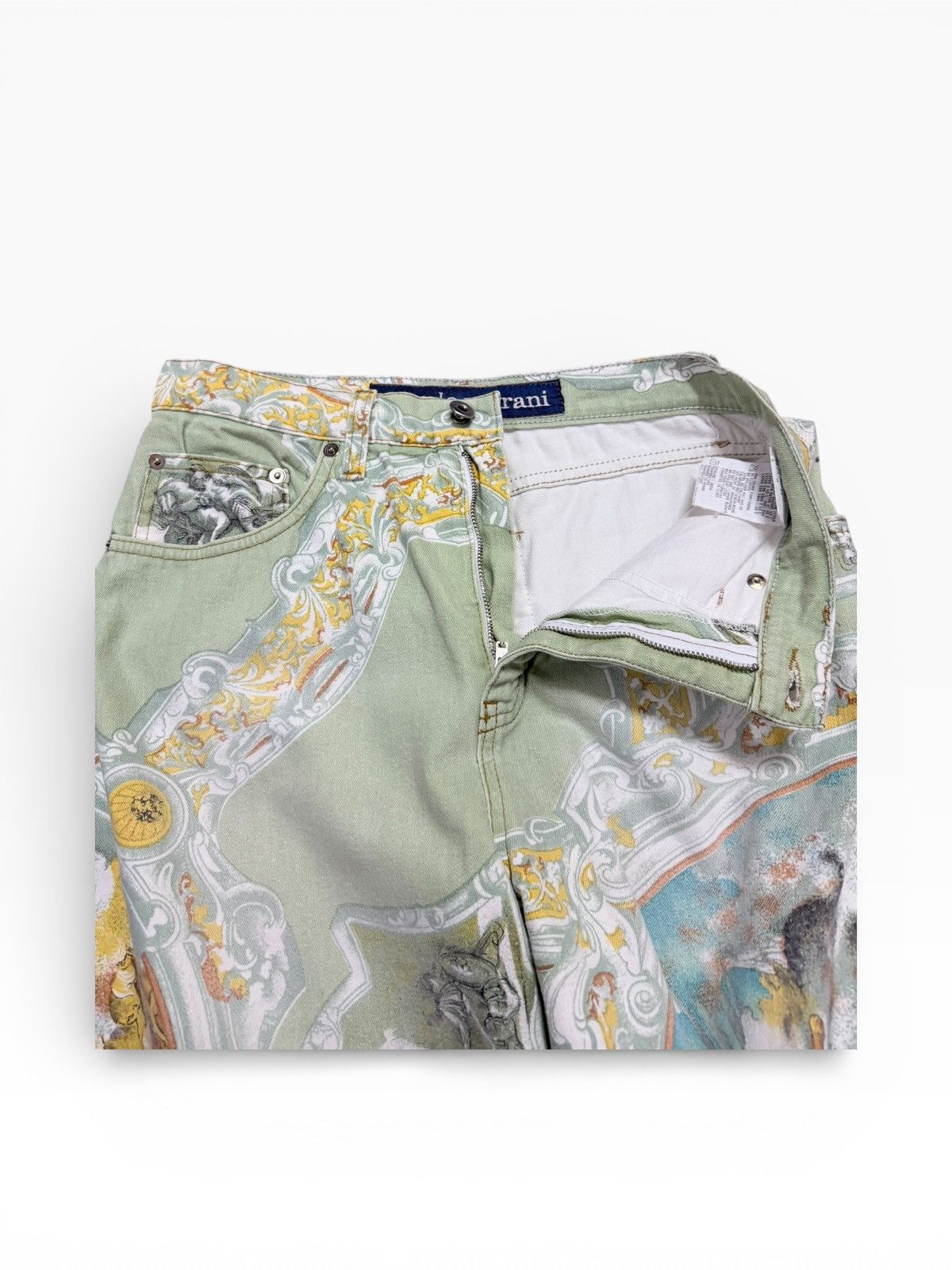 Roberto Cavalli Vtg🔥Angelo Marani Baroque Printed Denim Pant Size US 29 - 10 Thumbnail