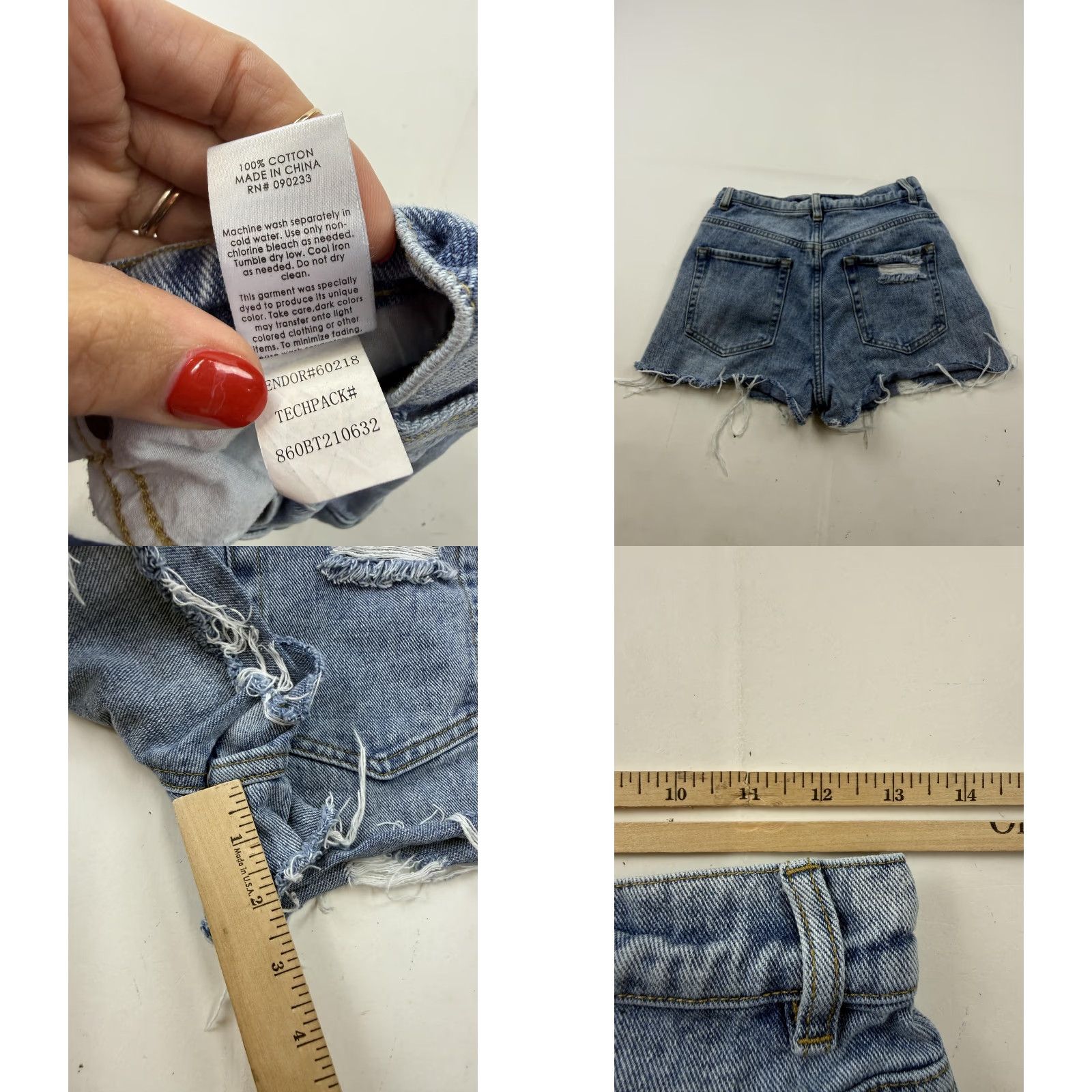 Pacsun PacSun Shorts Womens 25 Blue Distressed Cutoff Button Fly Denim Size 42" / US 20 - 8 Thumbnail