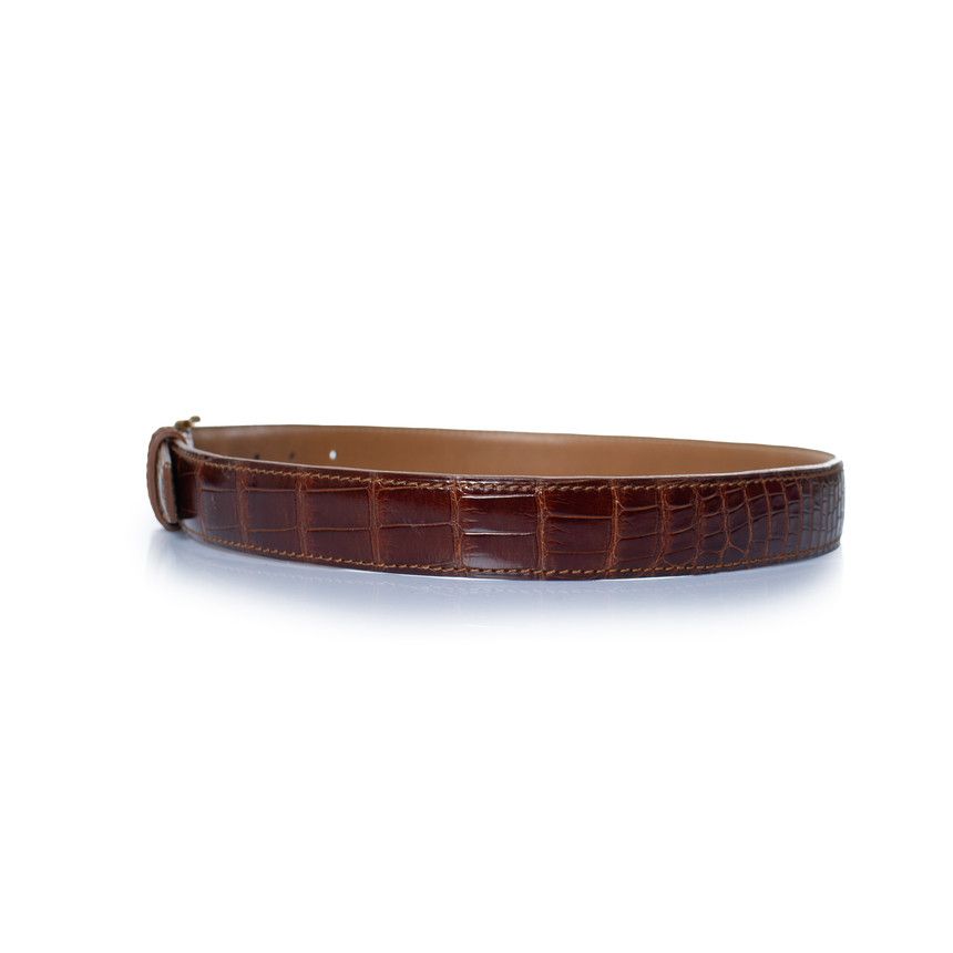 J.M. Weston J M Weston, crocodile leather belt in brown Size ONE SIZE - 2 Thumbnail