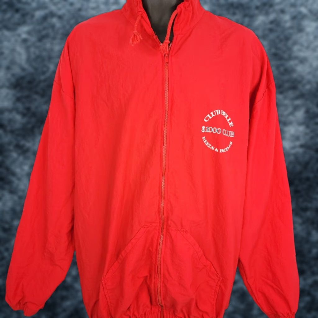 VINTAGE Colorado Belle Casino Windbreaker Jacket Mens XL Red 80s 90s Made In USA Laughlin Nevada River boat Full Zip