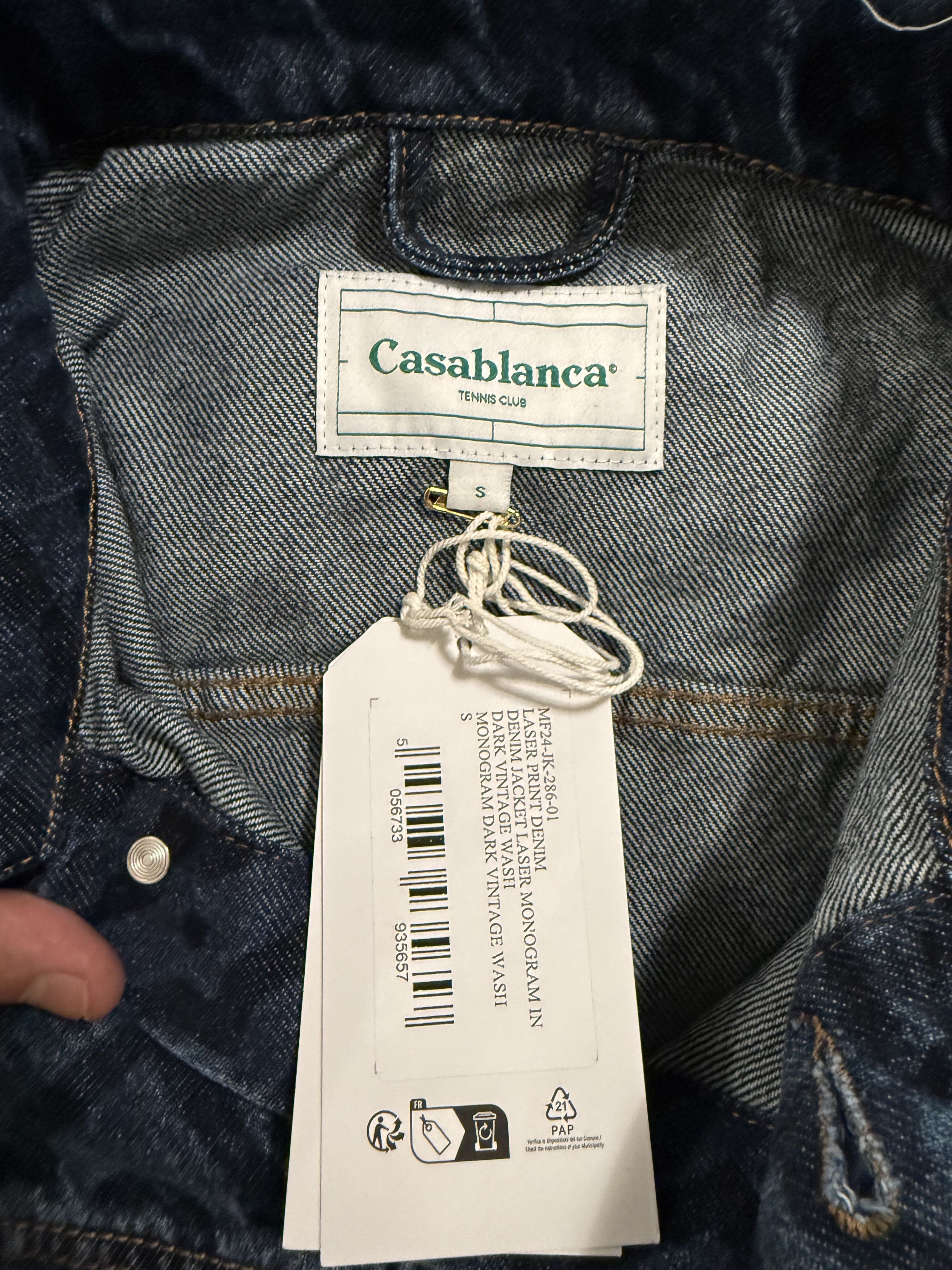Casablanca *MSG TO OFFER* Casablanca Denim Jacket Laser Monogram Size US S / EU 44-46 / 1 - 4 Thumbnail