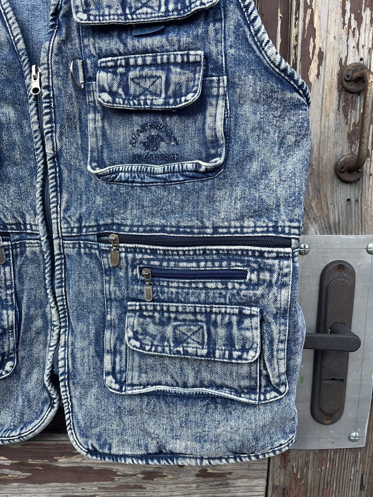 Japanese Brand × Vintage Vintage Washed Denim Multi Pocket Vest Cargo Utility Size US L / EU 52-54 / 3 - 4 Thumbnail