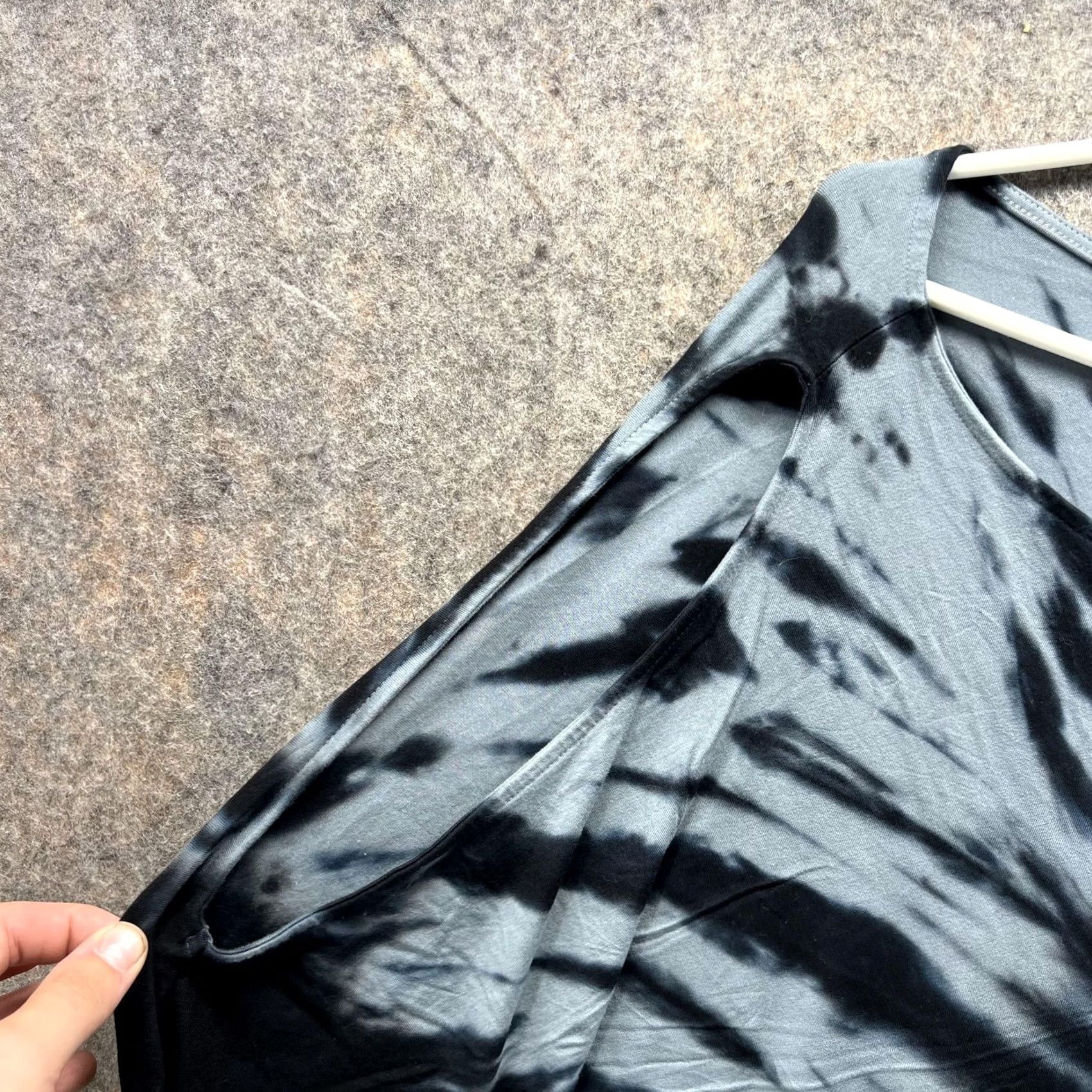 Young Fabulous & Broke VINTAGE YFB Dress Womens Blouson Mini Boho Jersey Dolman Sleeve Tie Dye Black Gray Casual Womens M Size M / US 6-8 / IT 42-44 - 3 Thumbnail