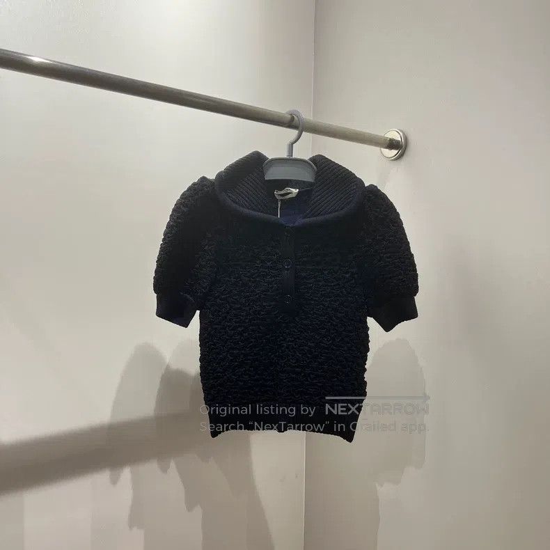 Fendi Lapel embossed artificial silk short sleeve Polo shi