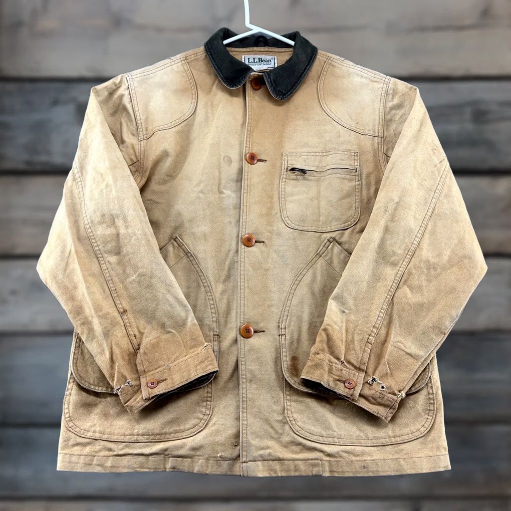 Vintage VINTAGE L.L. Bean Jacket Mens M Brown Canvas Cotton USA 70s 80s Chore Barn Coat Parka Size US M / EU 48-50 / 2 - 1 Thumbnail