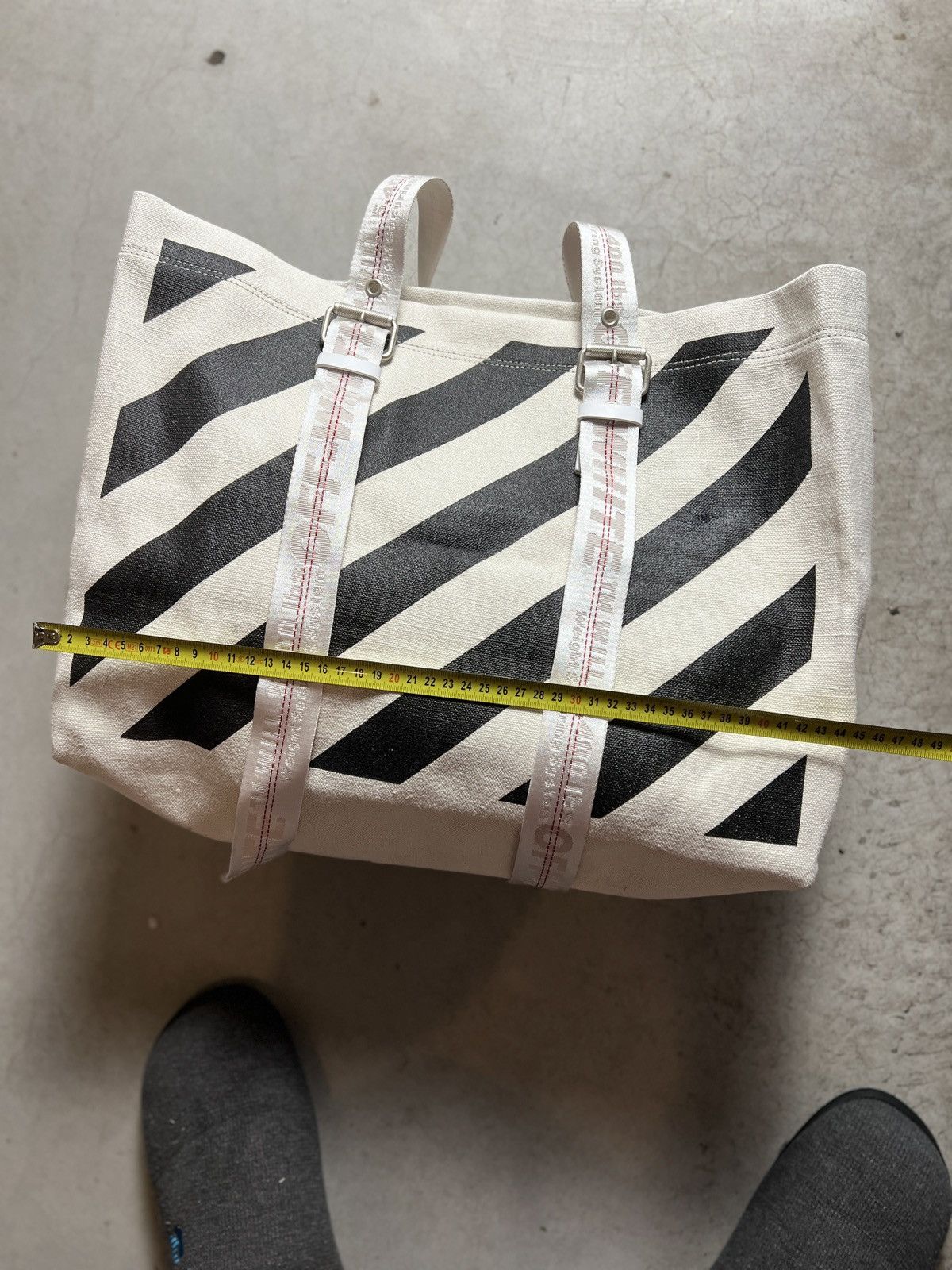 Off-White Off-White Tote Bag Canvas/Linen - Black/White Size ONE SIZE - 19 Thumbnail