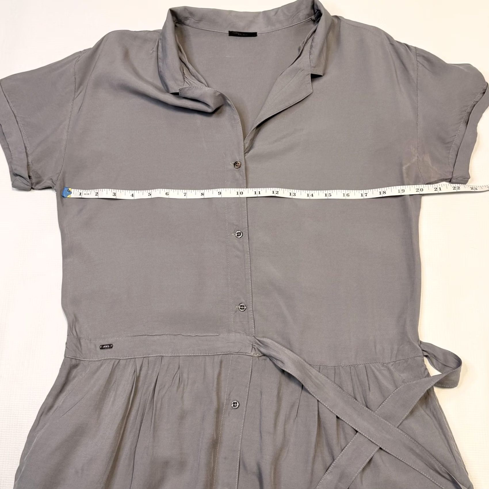 IKKS IKKS Dress Womens 38 Gray Short Sleeve Button Front Shirt Tie Waist Casual Size XS / US 0-2 / IT 36-38 - 6 Thumbnail