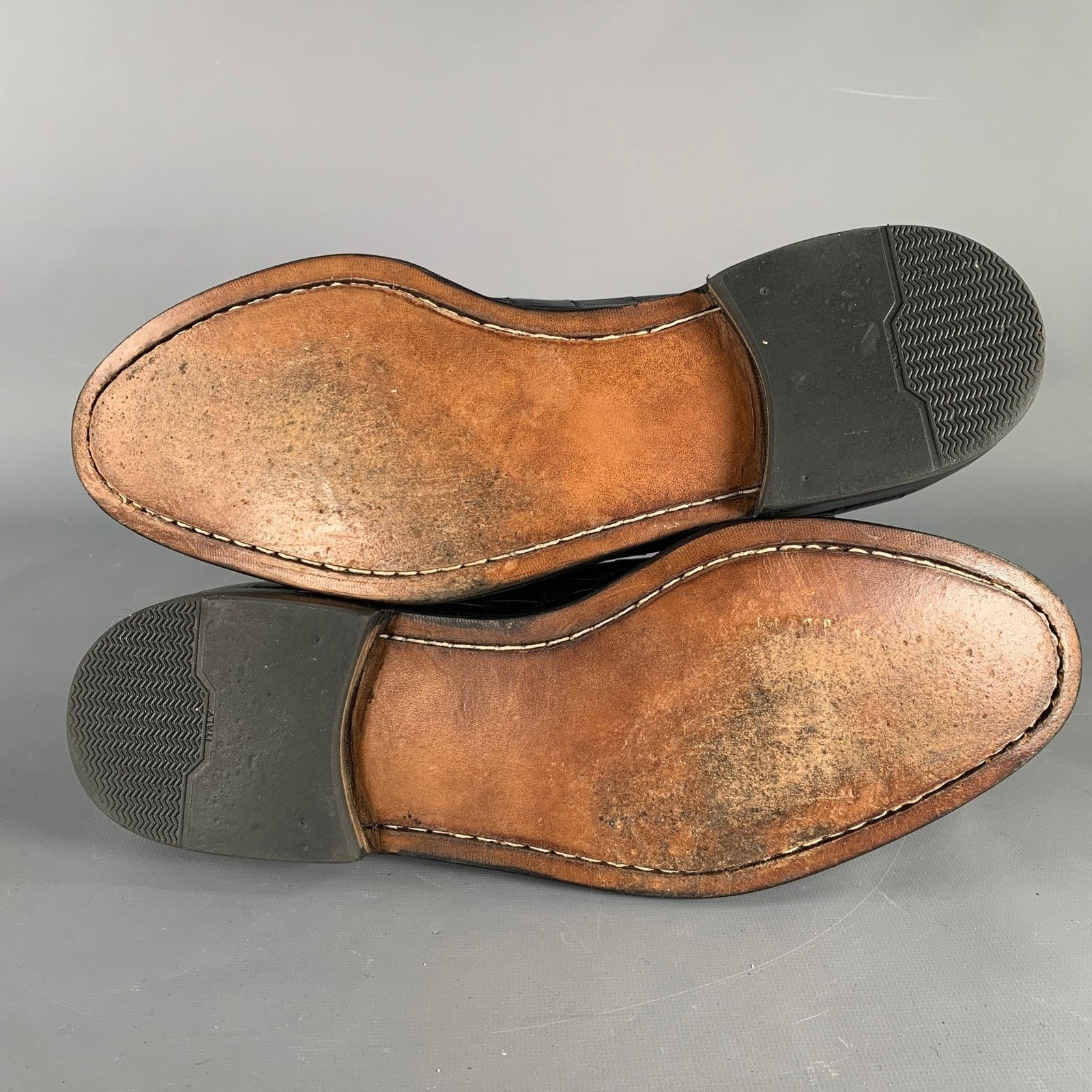 Testoni A. TESTONI Size 11.5 Black Crocodile Leather Penny Loafers Size US 11.5 / EU 44-45 - 6 Thumbnail