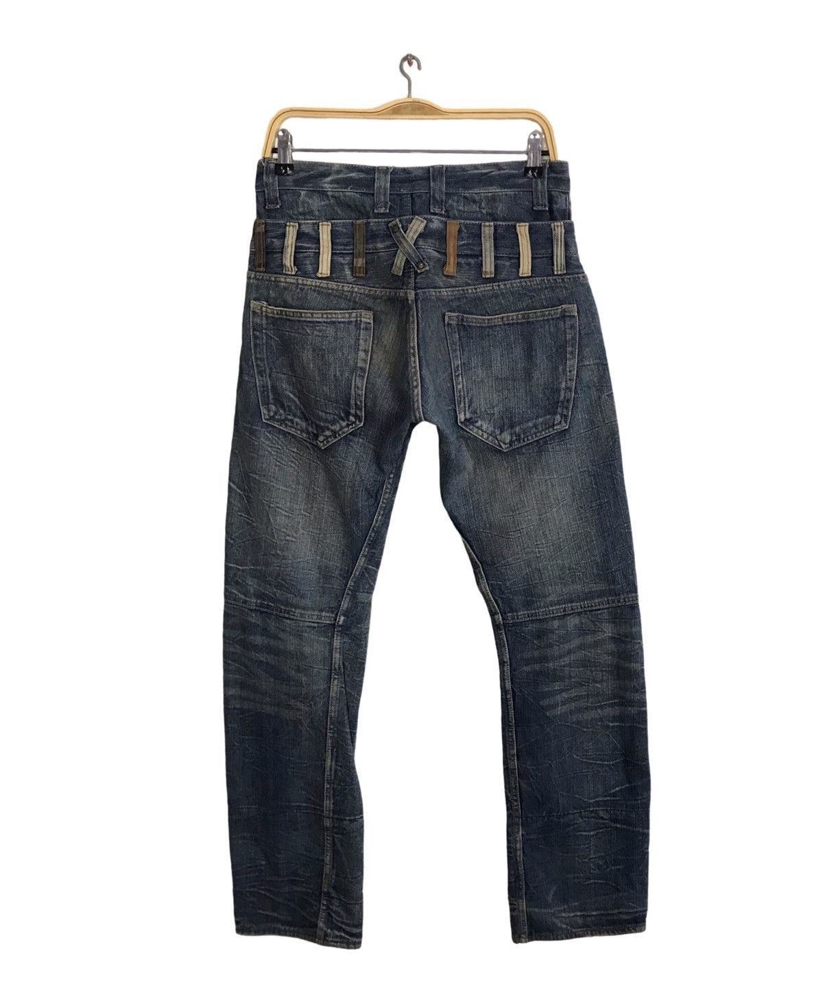 Japanese Brand Exit Zipper Indigo Denim Jeans Pants Double Waist Style Size US 30 / EU 46 - 2 Thumbnail