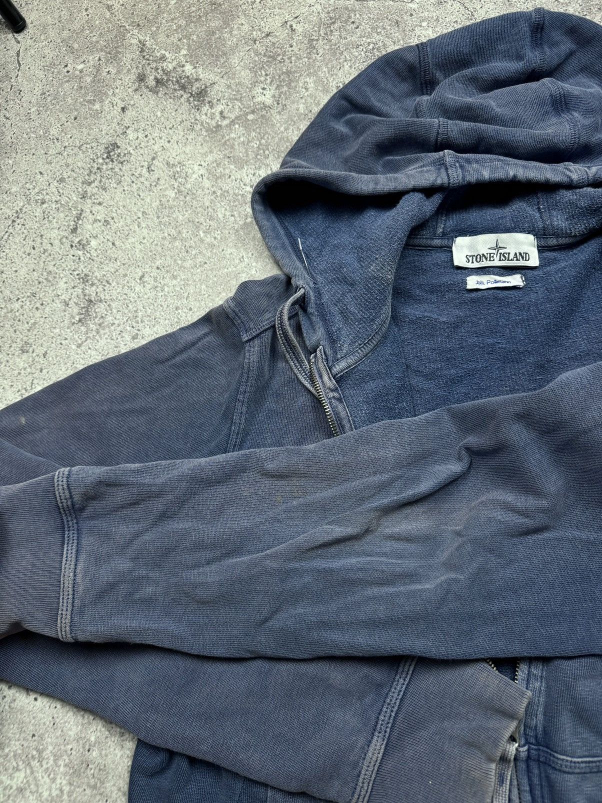 Stone Island Vintage Stone Island Garment Dyed Zip Hoodie Washed Blue Y2K Size US M / EU 48-50 / 2 - 13 Thumbnail
