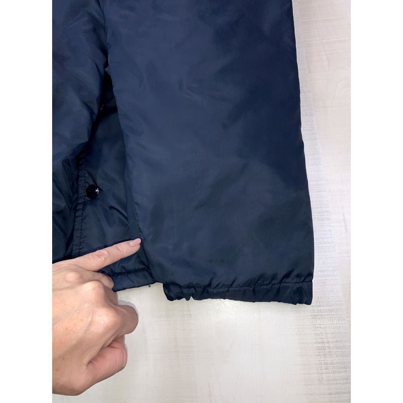 Vintage Hartwell Mens Navy Blue Fleece Lined Nylon Jacket Medium USA Made Size US M / EU 48-50 / 2 - 7 Thumbnail