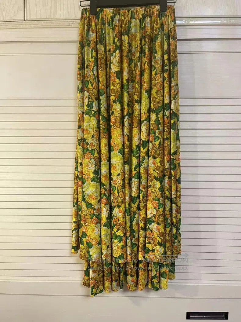 Vetements Vetements size S Yellow Floral Skirt Size 23" - 2 Thumbnail
