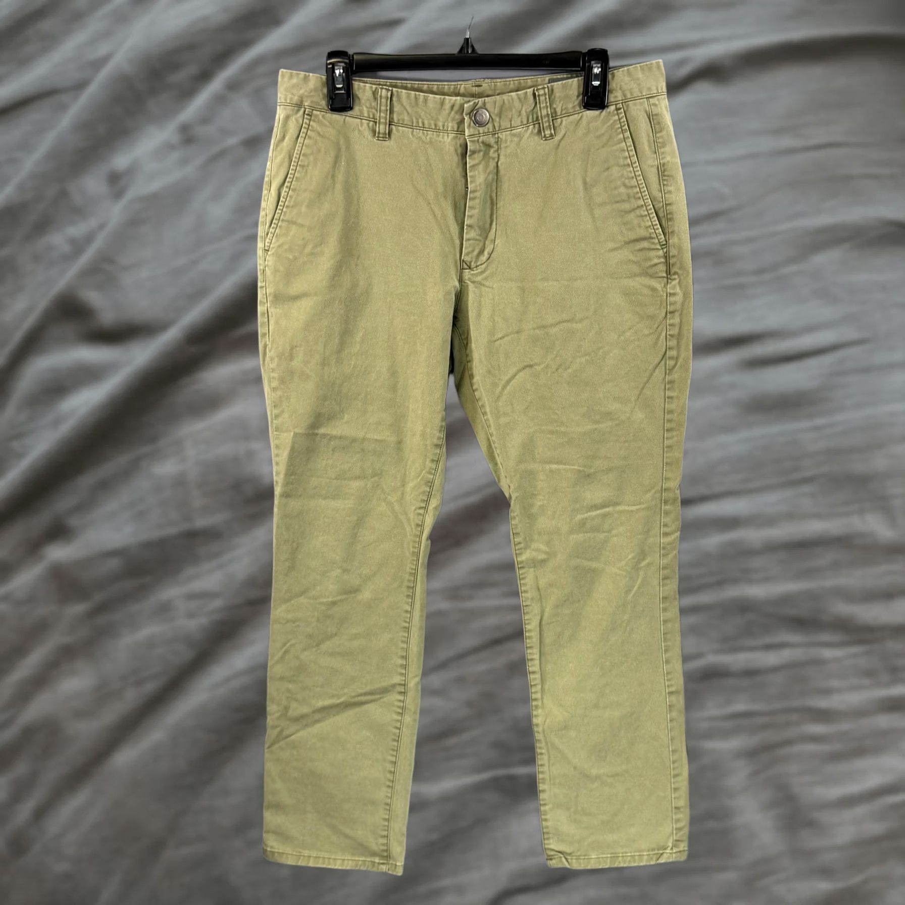 Bonobos Bonobos Pants Mens 33x30 Chino Slim Flat Front Zip Tan Khaki Stretch Casual Tailored Office Size US 33 - 1 Thumbnail