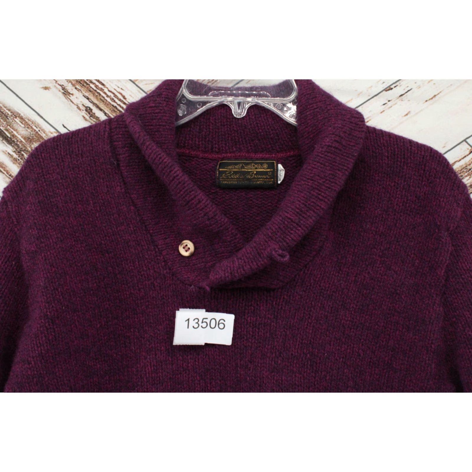 Eddie Bauer VINTAGE Eddie Bauer Sweater Men's Medium Purple Wool Blend Shawl Neck Button USA 90s Outdoor Size US M / EU 48-50 / 2 - 8 Thumbnail