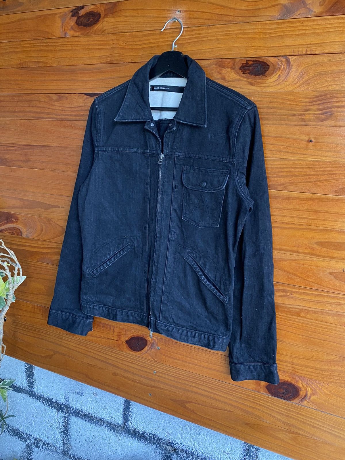 NANO universe Nano Universe × Wrangler Black Denim Jacket Collaboration Size US M / EU 48-50 / 2 - 4 Thumbnail