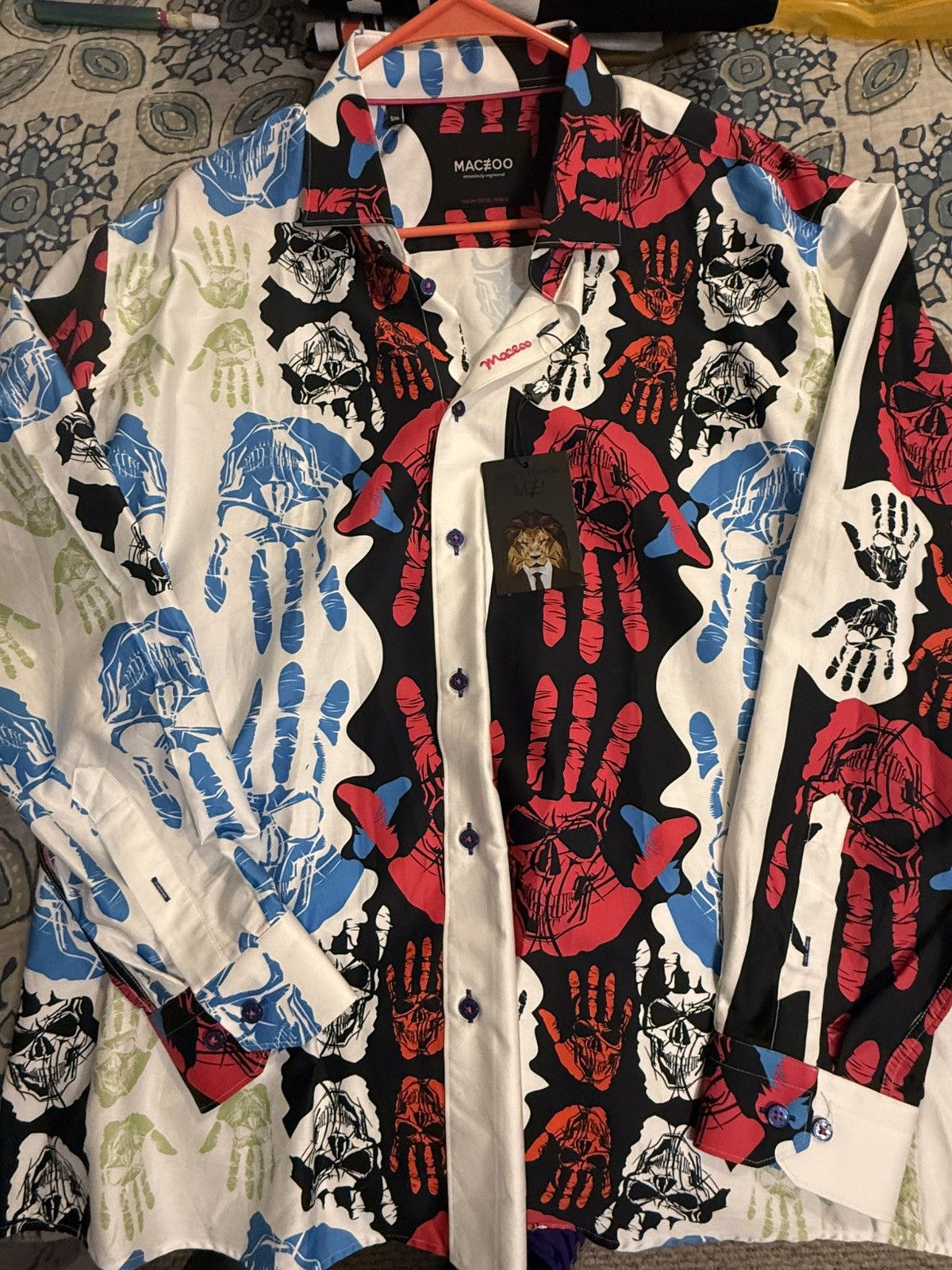 Maceoo Maceoo Fibonacci Hand Skull button down shirt size XL Size US XL / EU 56 / 4 - 1 Thumbnail
