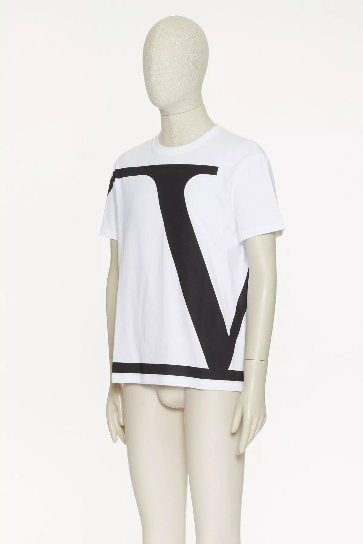 Valentino oc11z0725 Vlogo Signature Cotton T-Shirt in White/Black Size US M / EU 48-50 / 2 - 2 Thumbnail