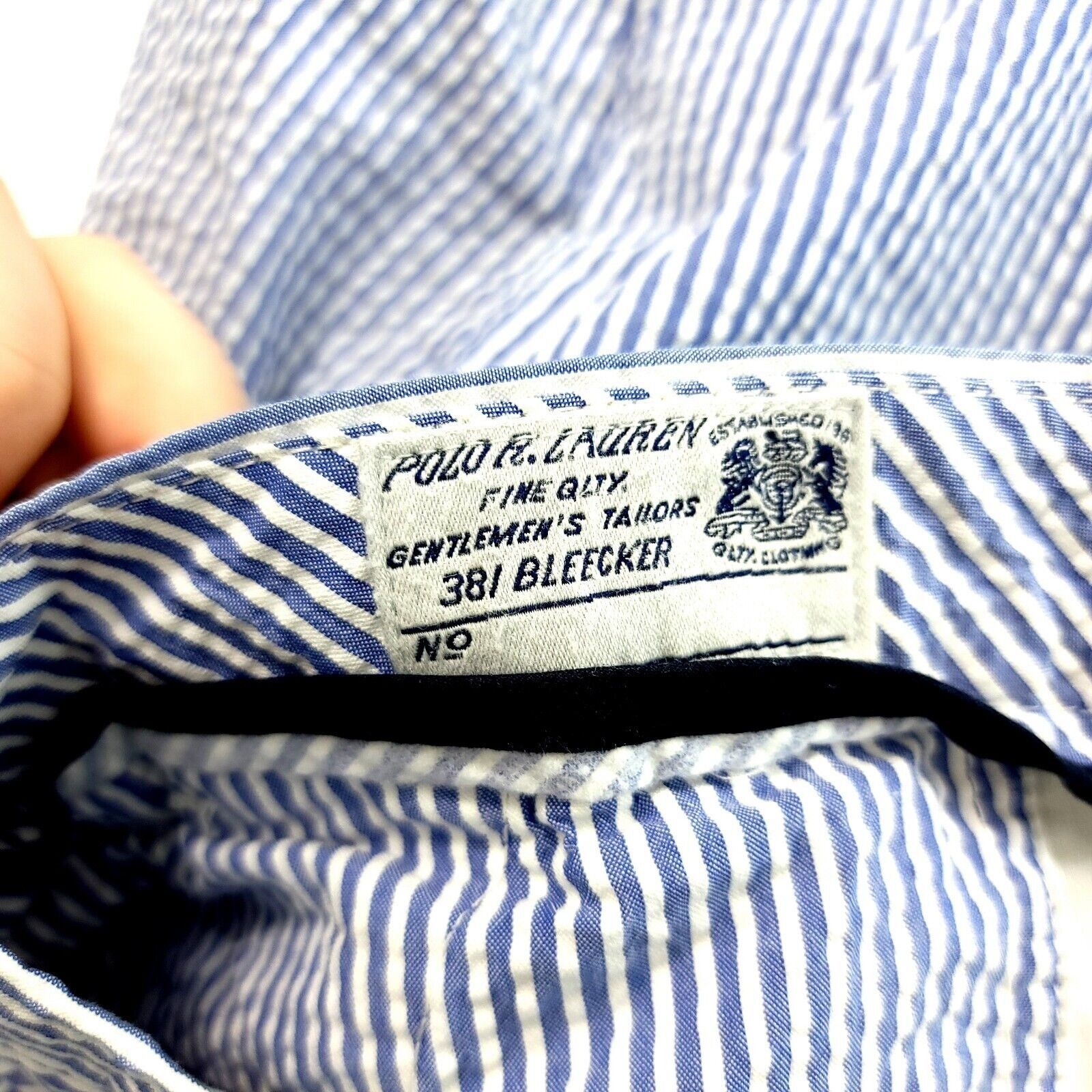 Polo Ralph Lauren Polo Ralph Lauren Suffield Fit Blue White Striped Seersucker Size US 36 / EU 52 - 7 Thumbnail