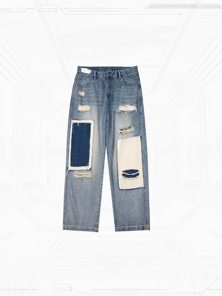 Japanese Brand Retro high street casual ripped jeans Size US 32 / EU 48 - 6 Thumbnail