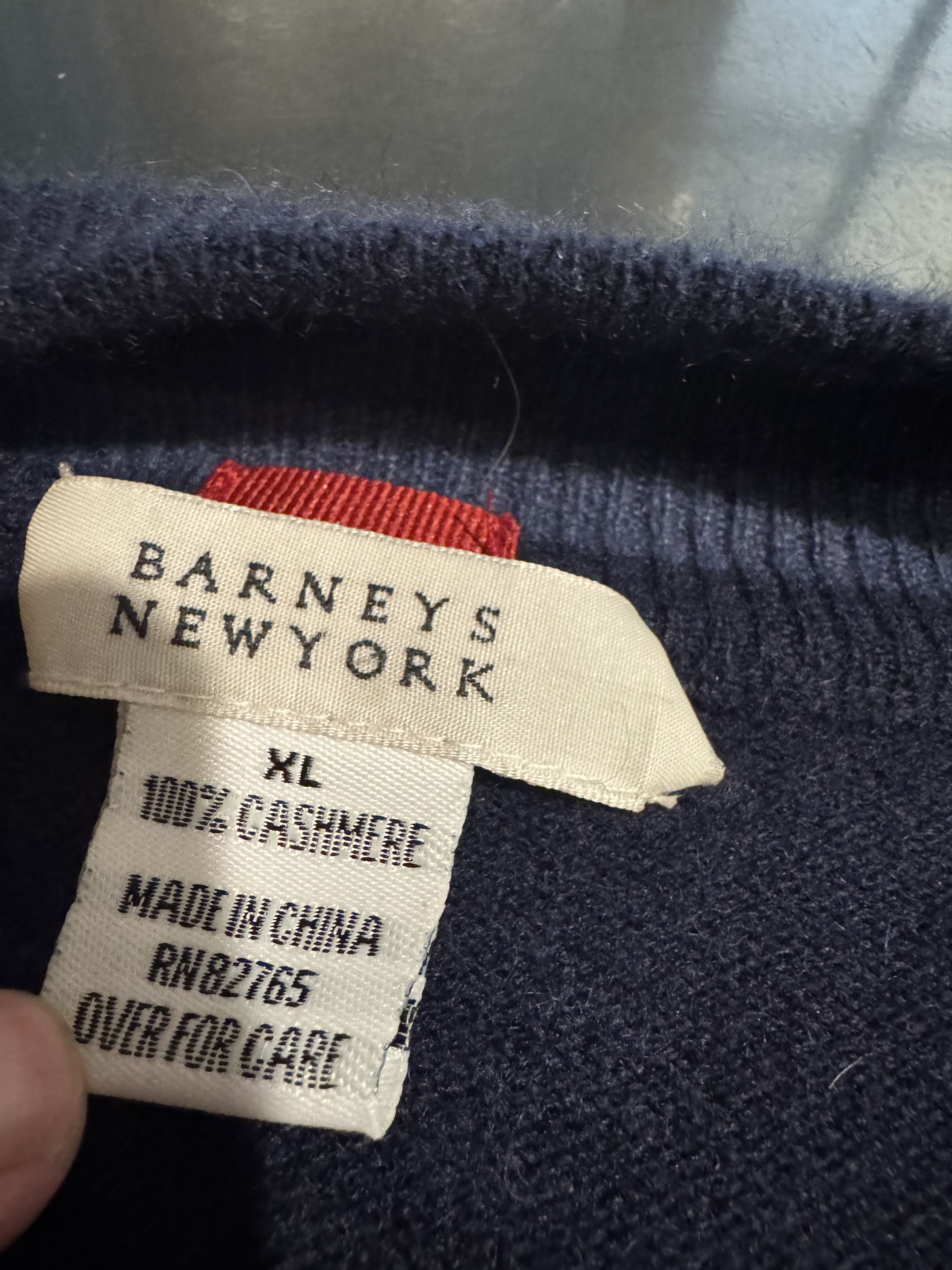 Barneys New York Barneys New York XL Blue Cashmere Sweater Size US XL / EU 56 / 4 - 4 Thumbnail