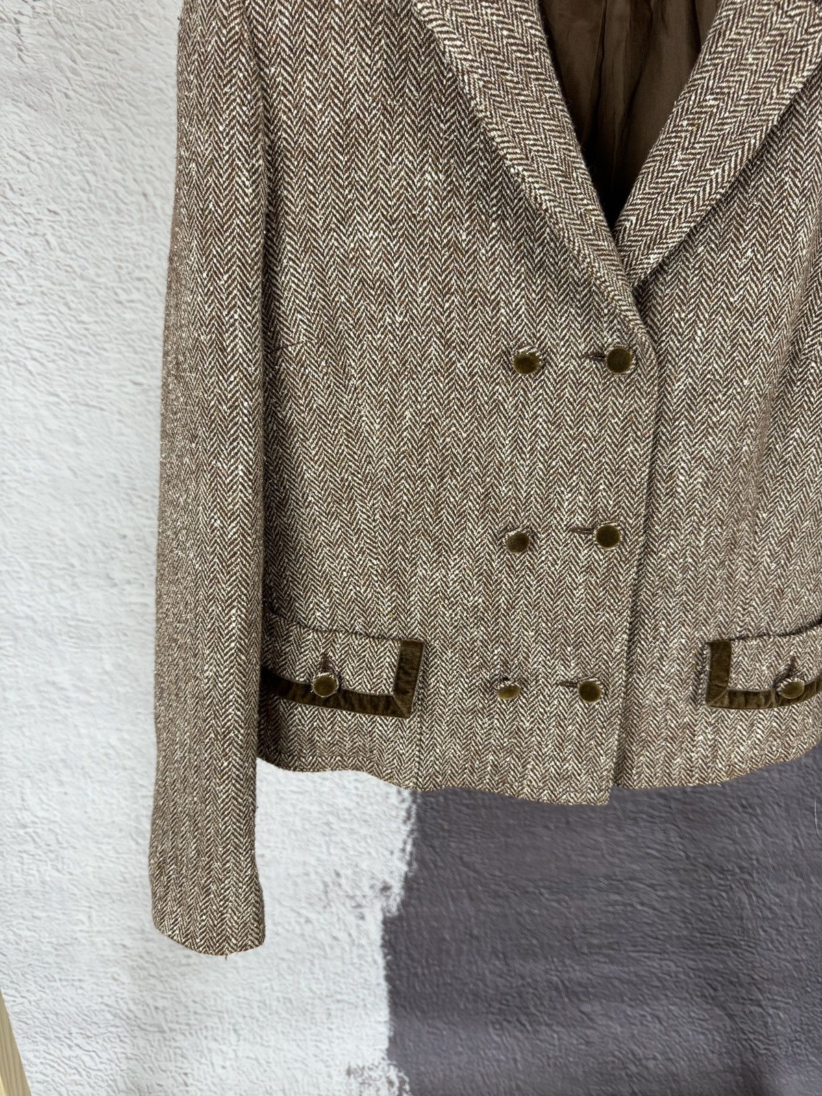 Blumarine Blugirl Blumarine herringbone tweed double-breasted blazer Size M / US 6-8 / IT 42-44 - 4 Thumbnail