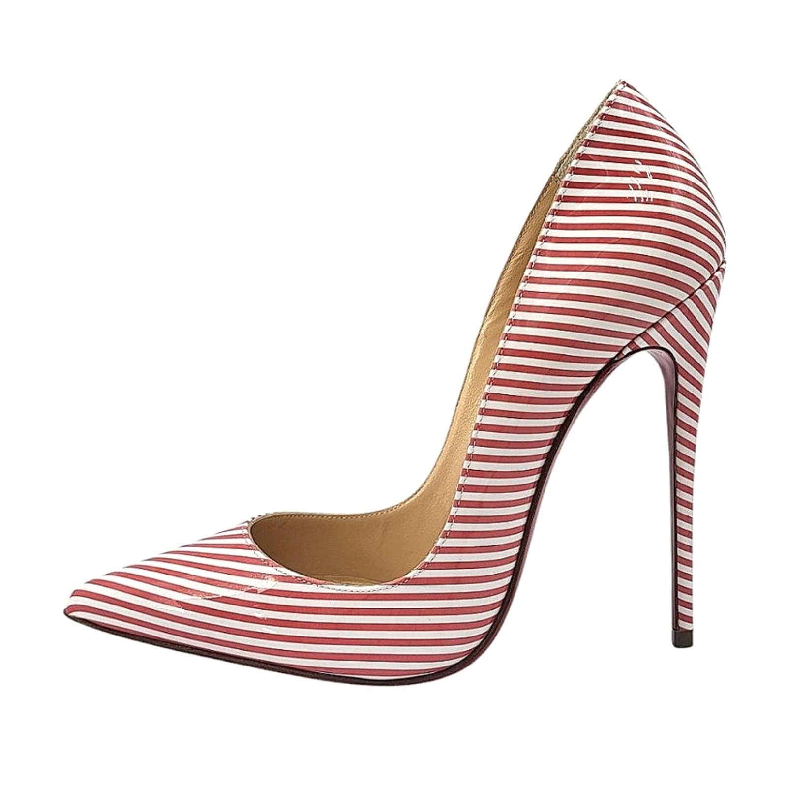 Christian Louboutin Christian Louboutin So Kate 120 Patent Striped Pumps Red 36 Size US 5.5 / IT 35.5 - 2 Thumbnail