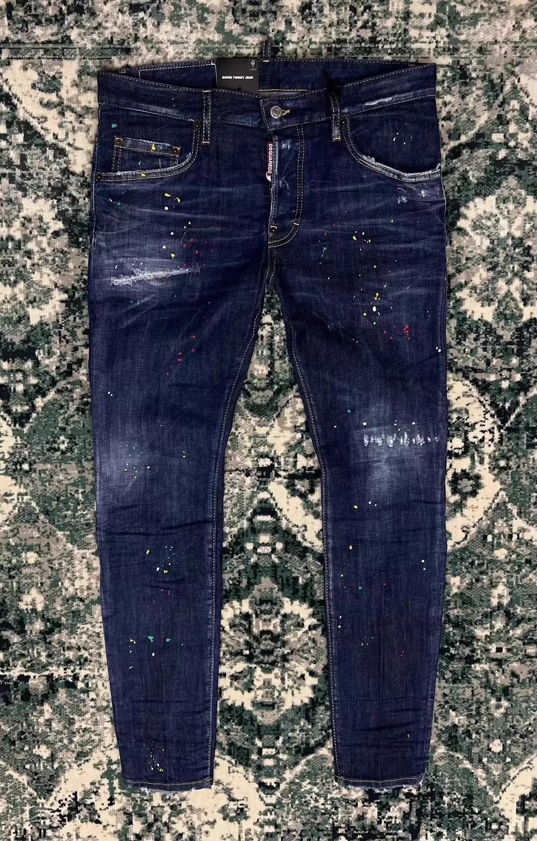 Dsquared2 Blue Denim Jeans with Paint Splatter Accents Size US 32 / EU 48 - 1 Thumbnail